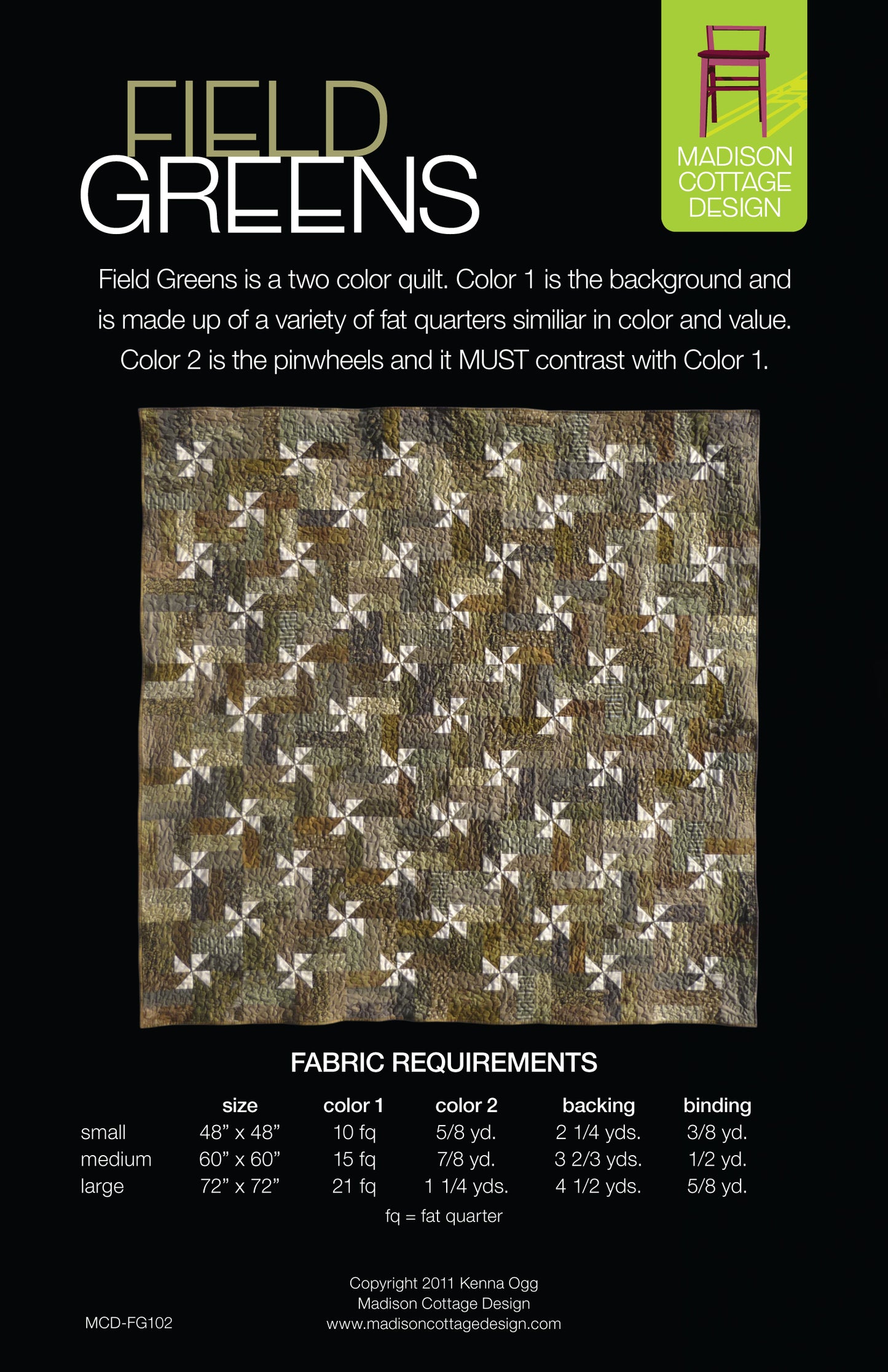Field Greens Quilt Pattern by Madison Cottage Design