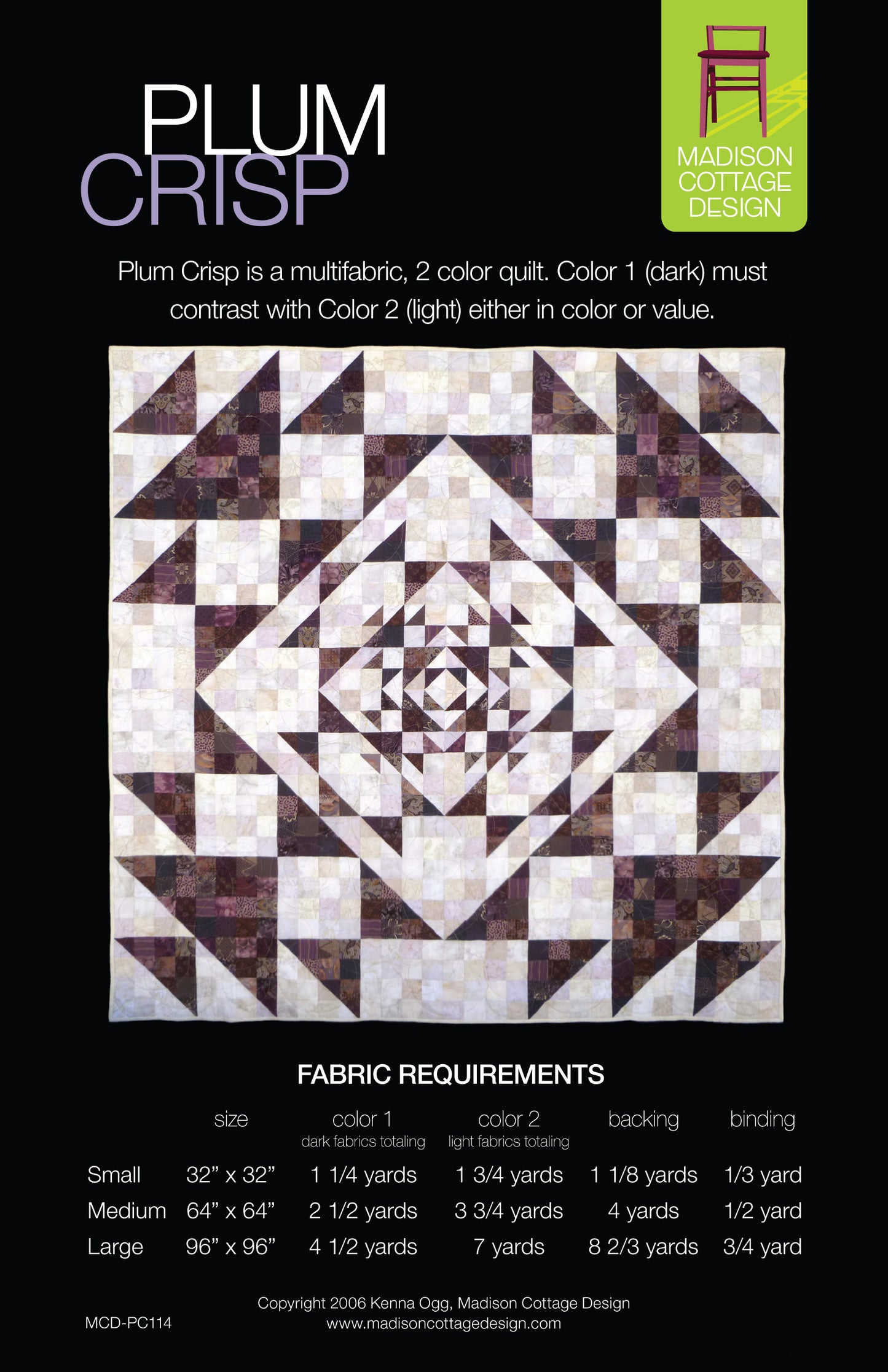 Plum Crisp Quilt Pattern by Madison Cottage Design