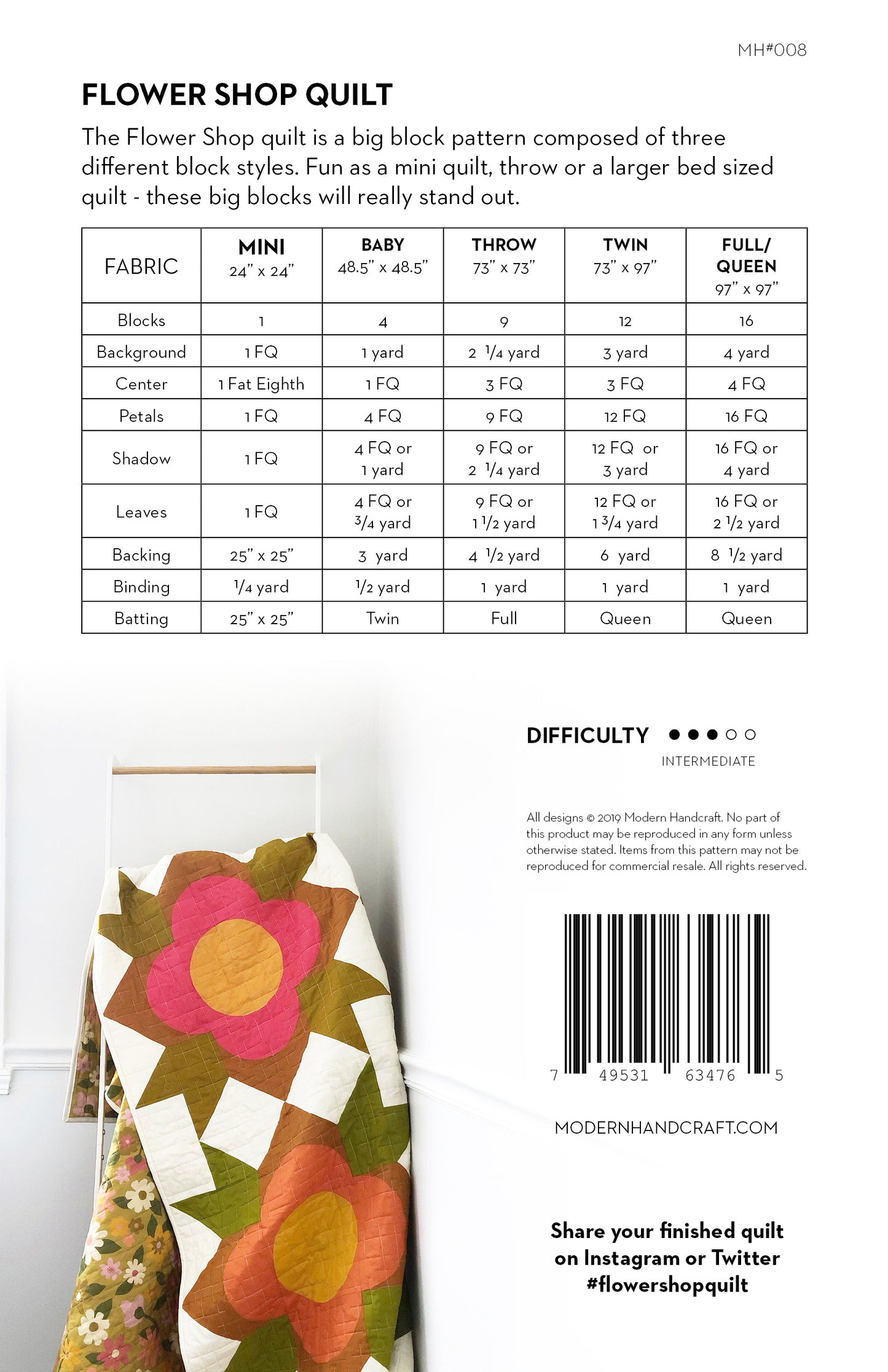 Flower Shop Quilt Pattern