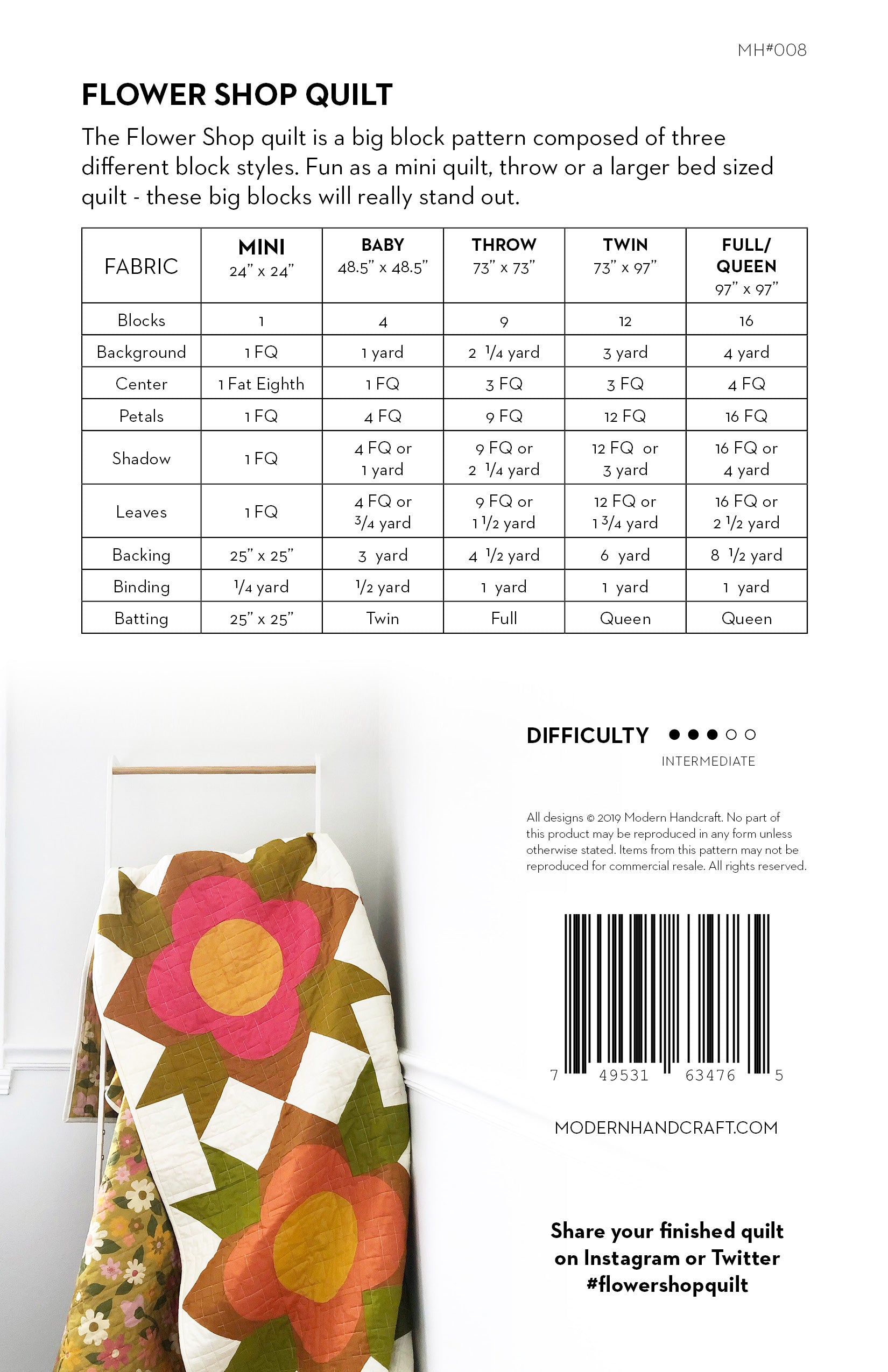 Flower Shop Quilt Pattern