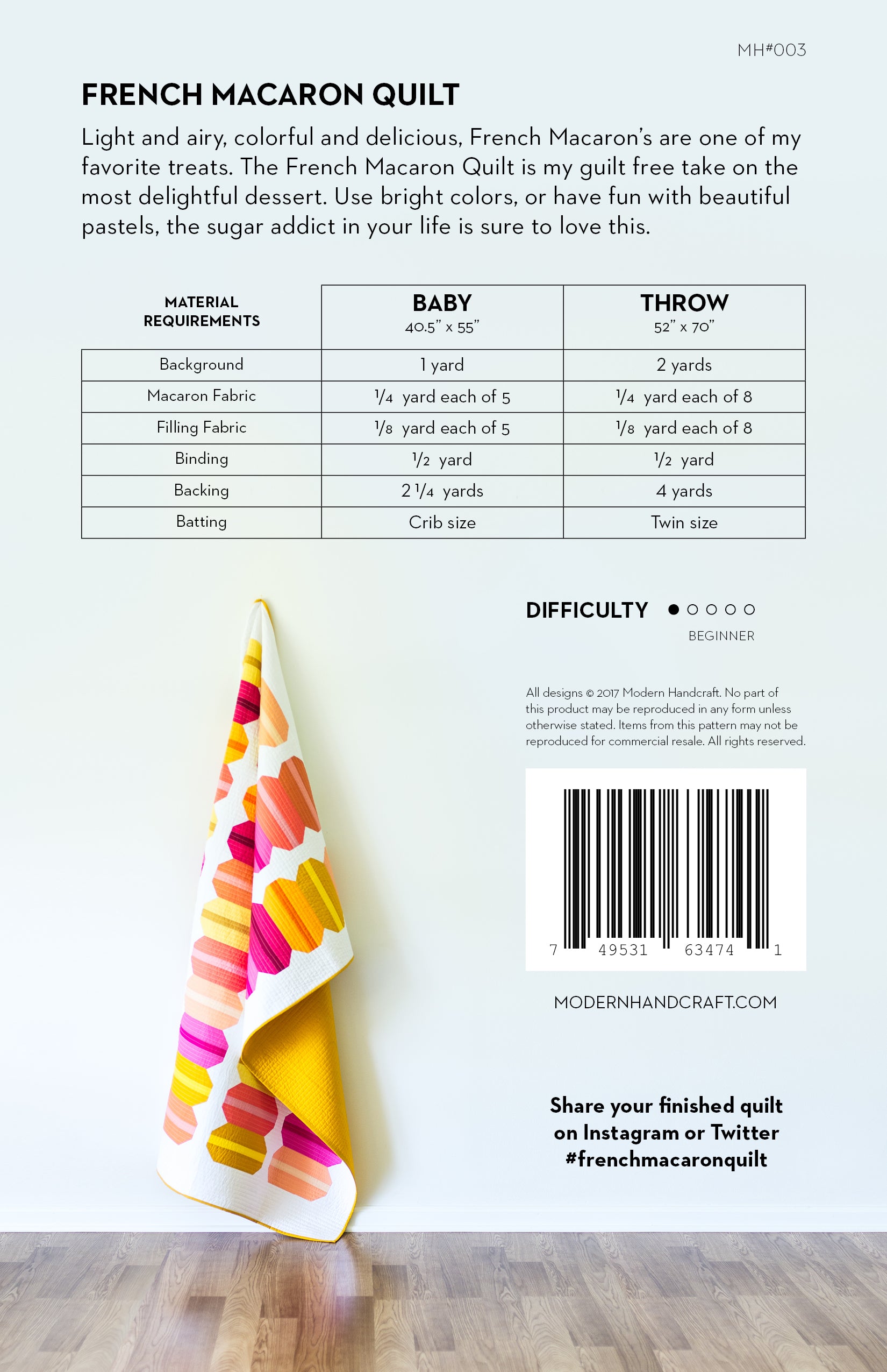 French Macaron Quilt Pattern