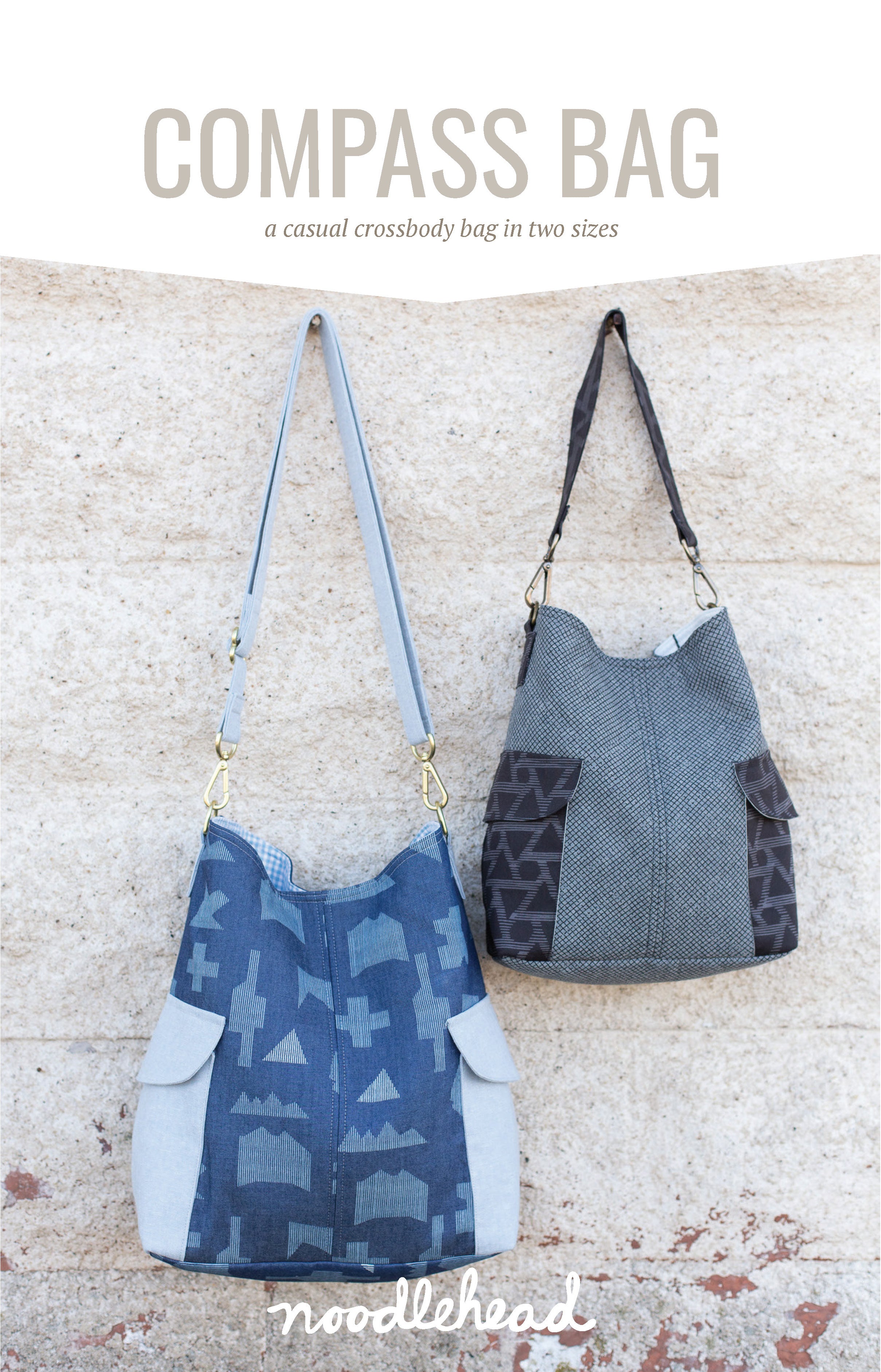 Firefly Tote Bag Sewing Pattern by Noodlehead. Drawstring Tote in
