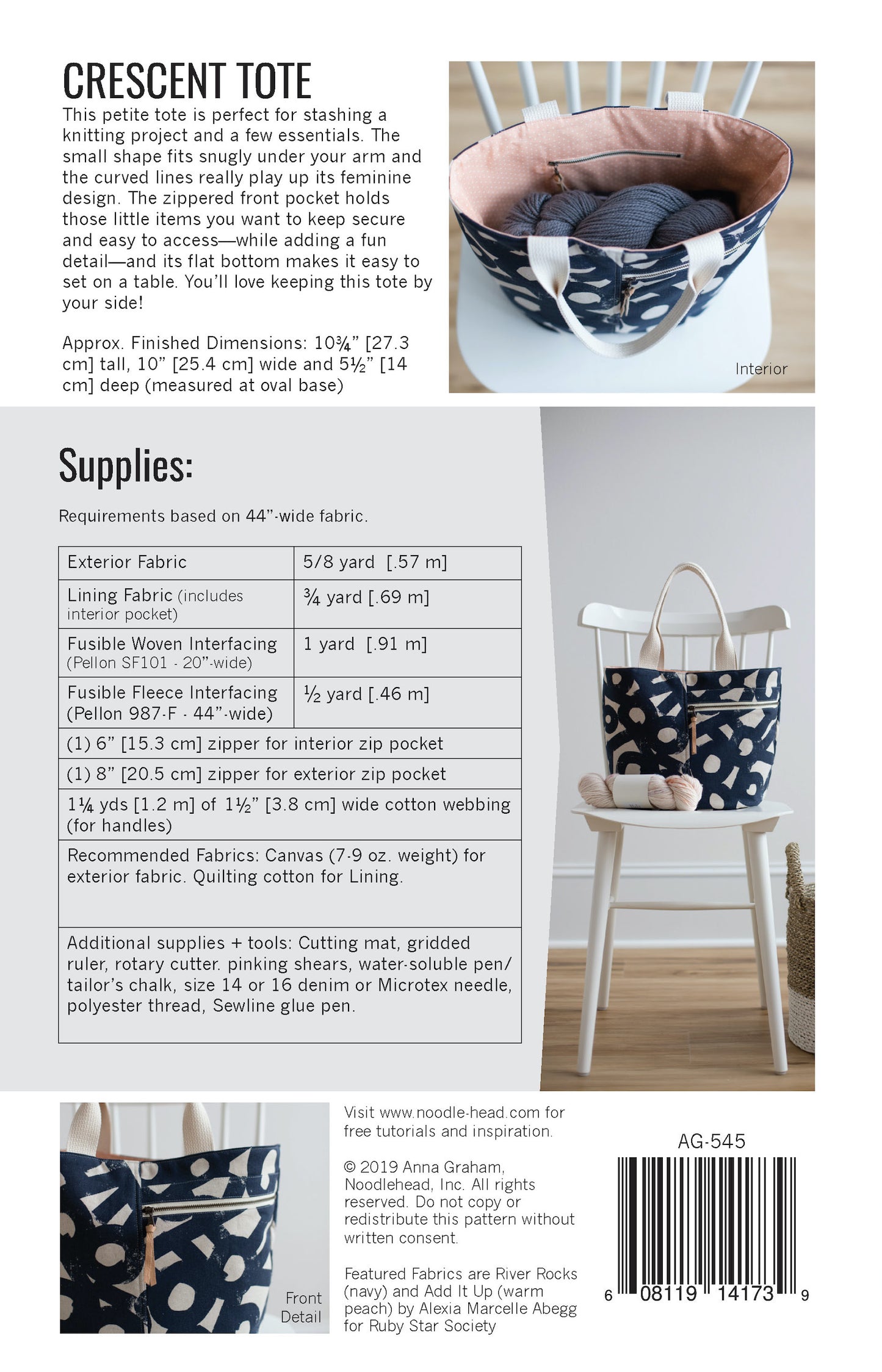 Crescent Tote Sewing Pattern - Sewfinity