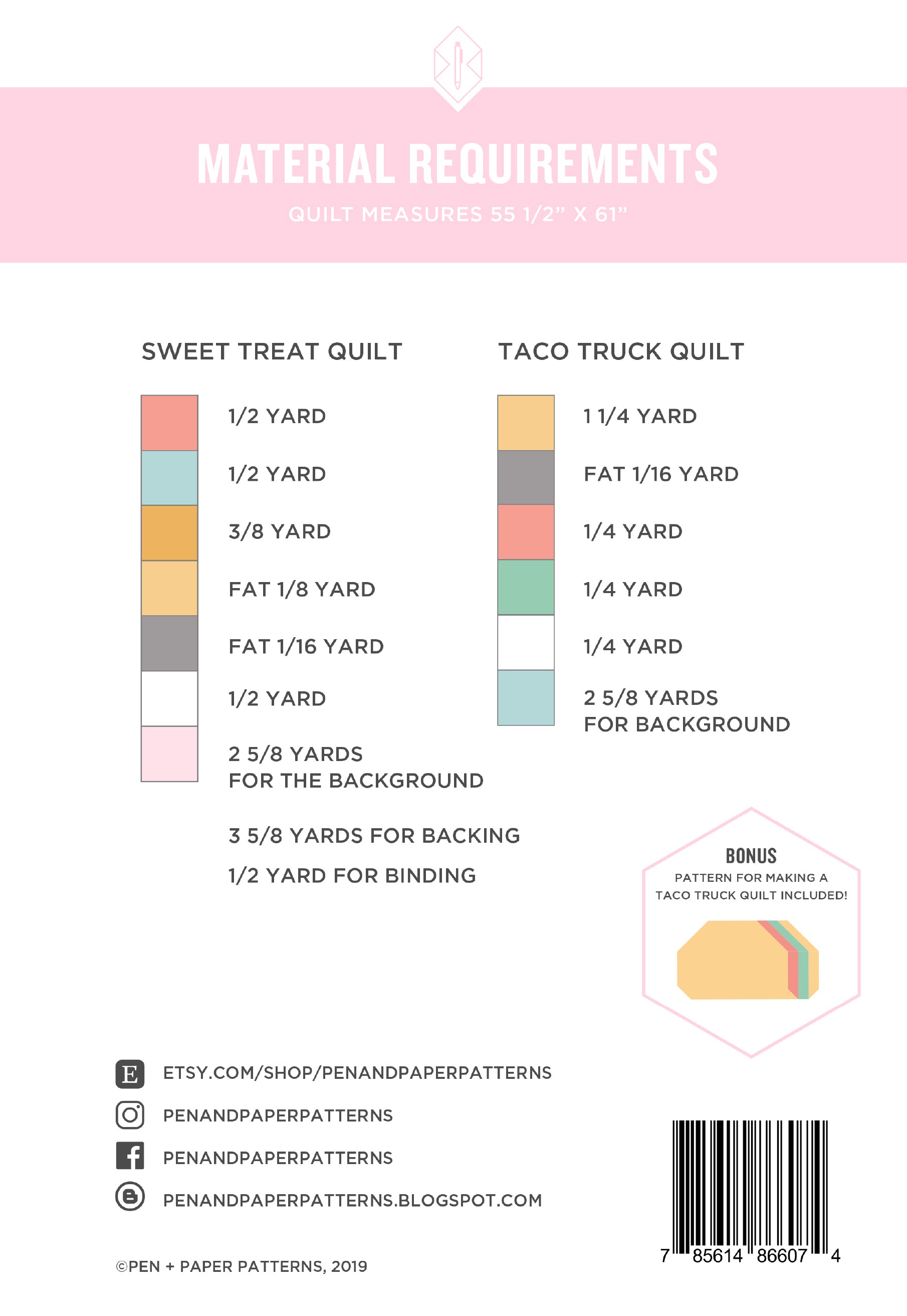 Sweet Treat Quilt Pattern by Pen and Paper Patterns