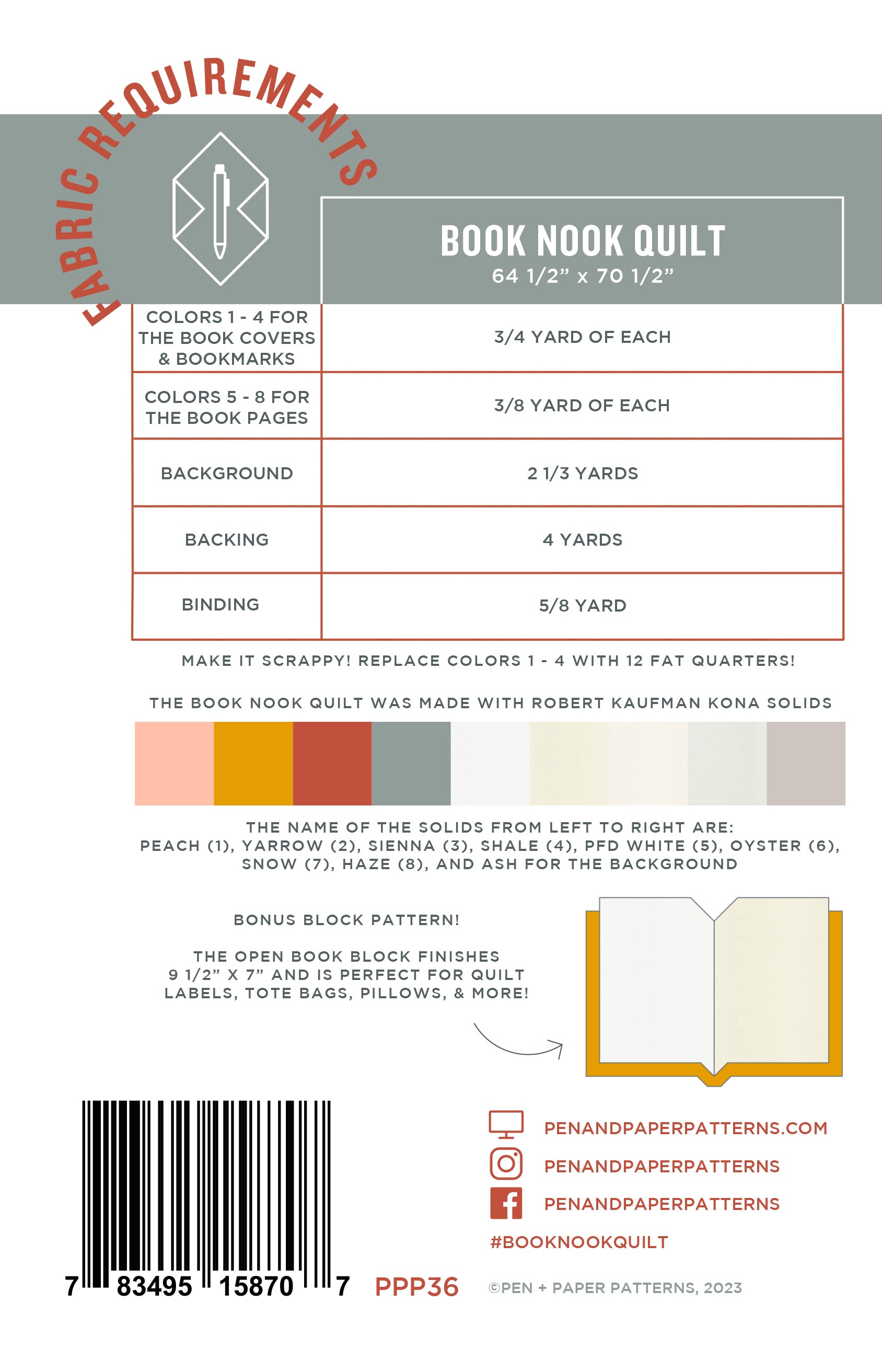 Book Nook Quilt Pattern by Pen and Paper Patterns