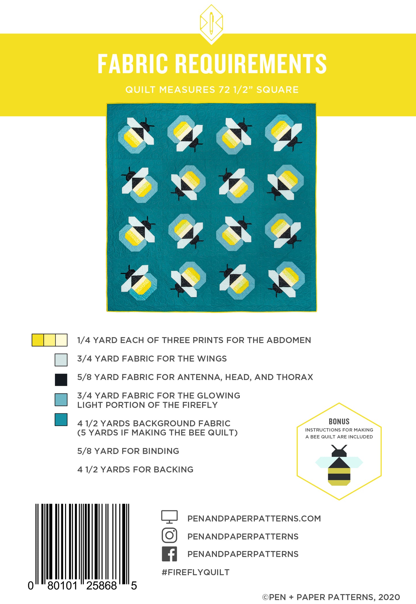 Firefly Quilt Pattern by Pen and Paper Patterns