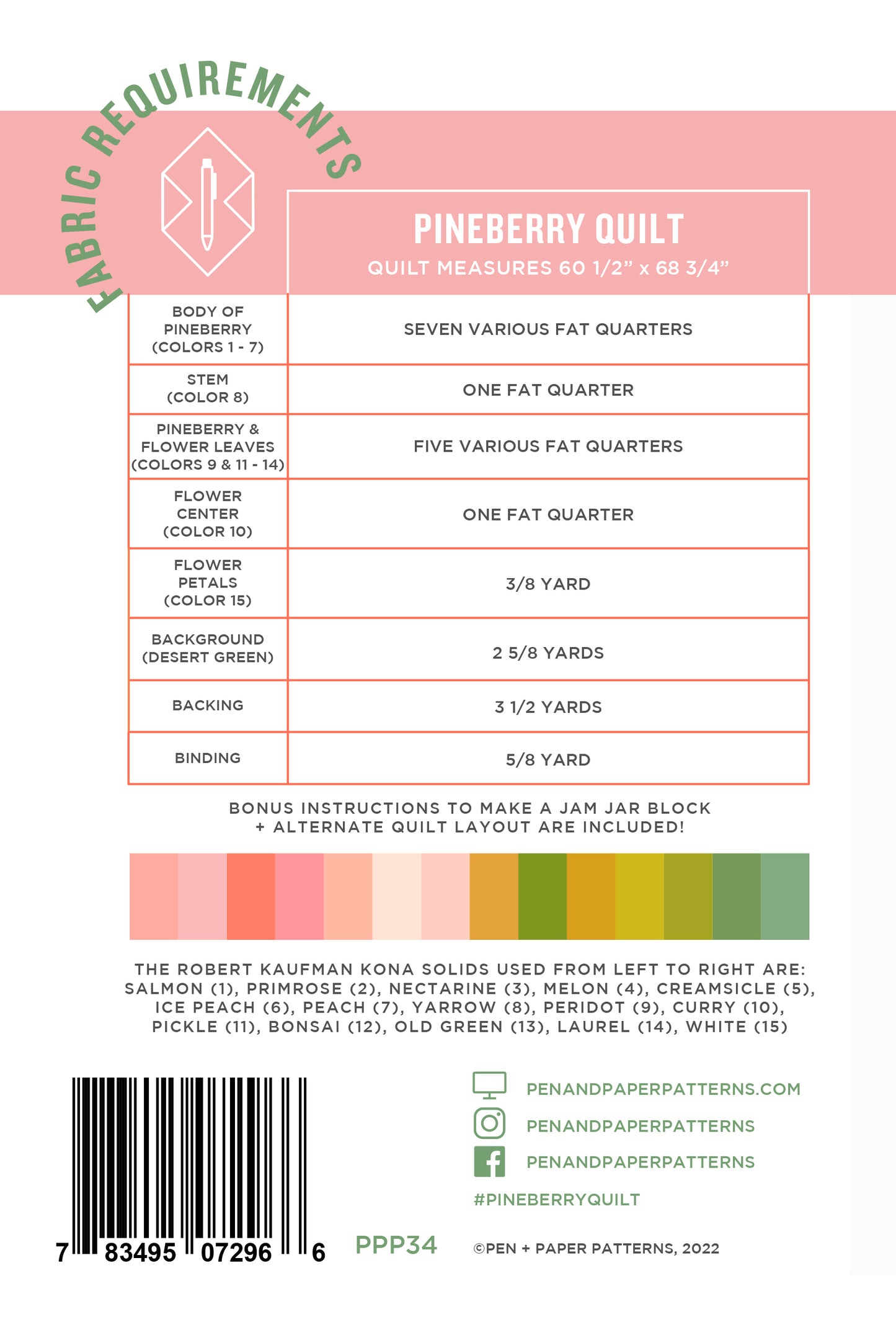Pineberry Quilt Pattern by Pen and Paper Patterns