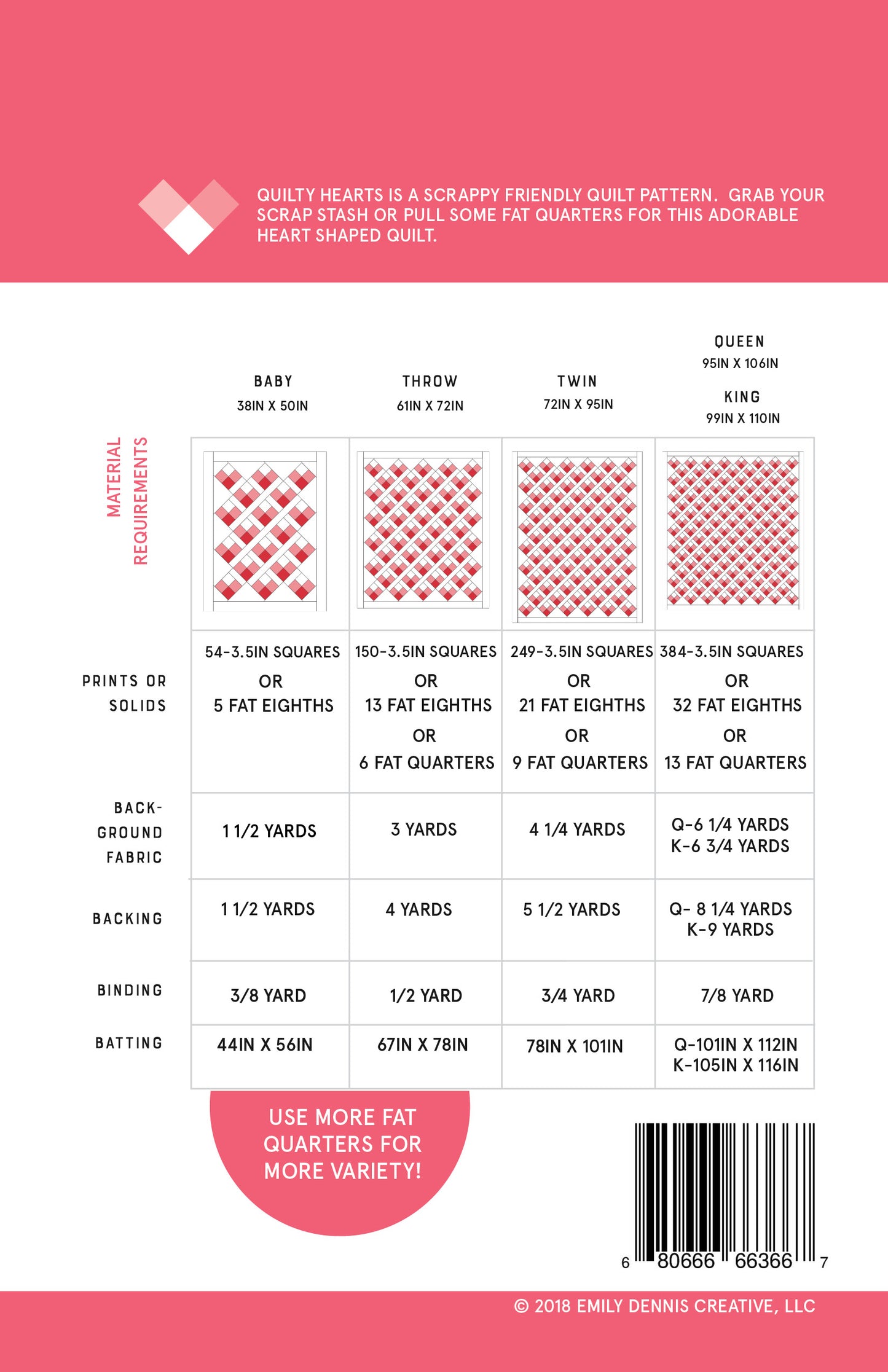 Quilty Hearts Quilt Pattern by Quilty Love