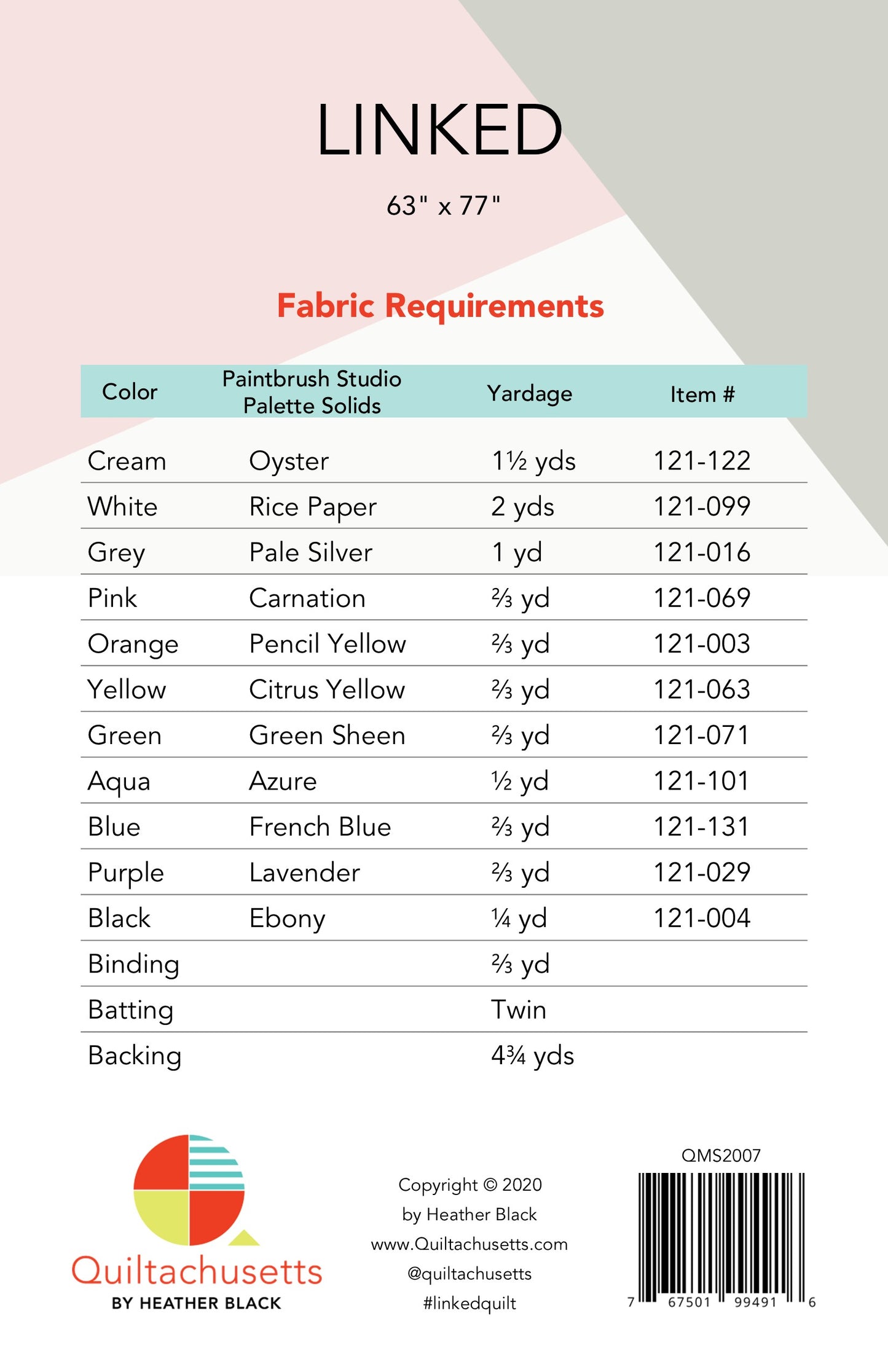 Linked Quilt Pattern by Quiltachusetts