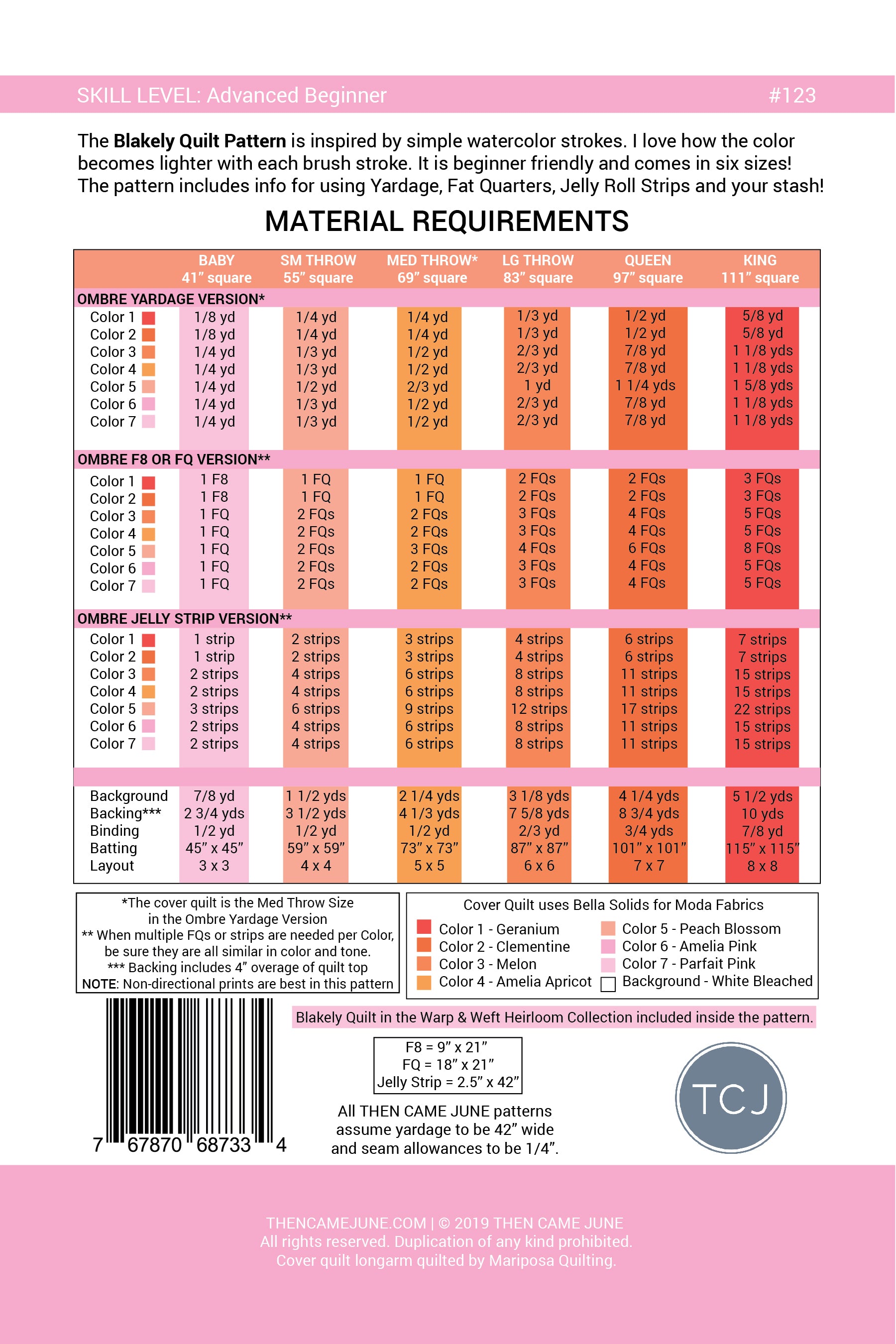 Blakely Quilt Pattern by Then Came June