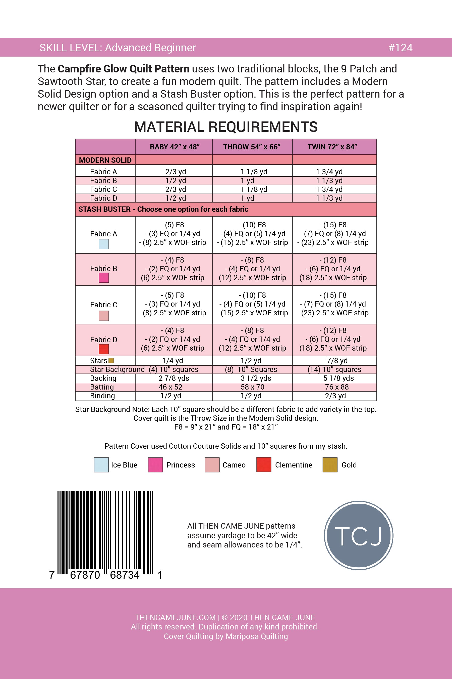 Campfire Glow Quilt Pattern by Then Came June