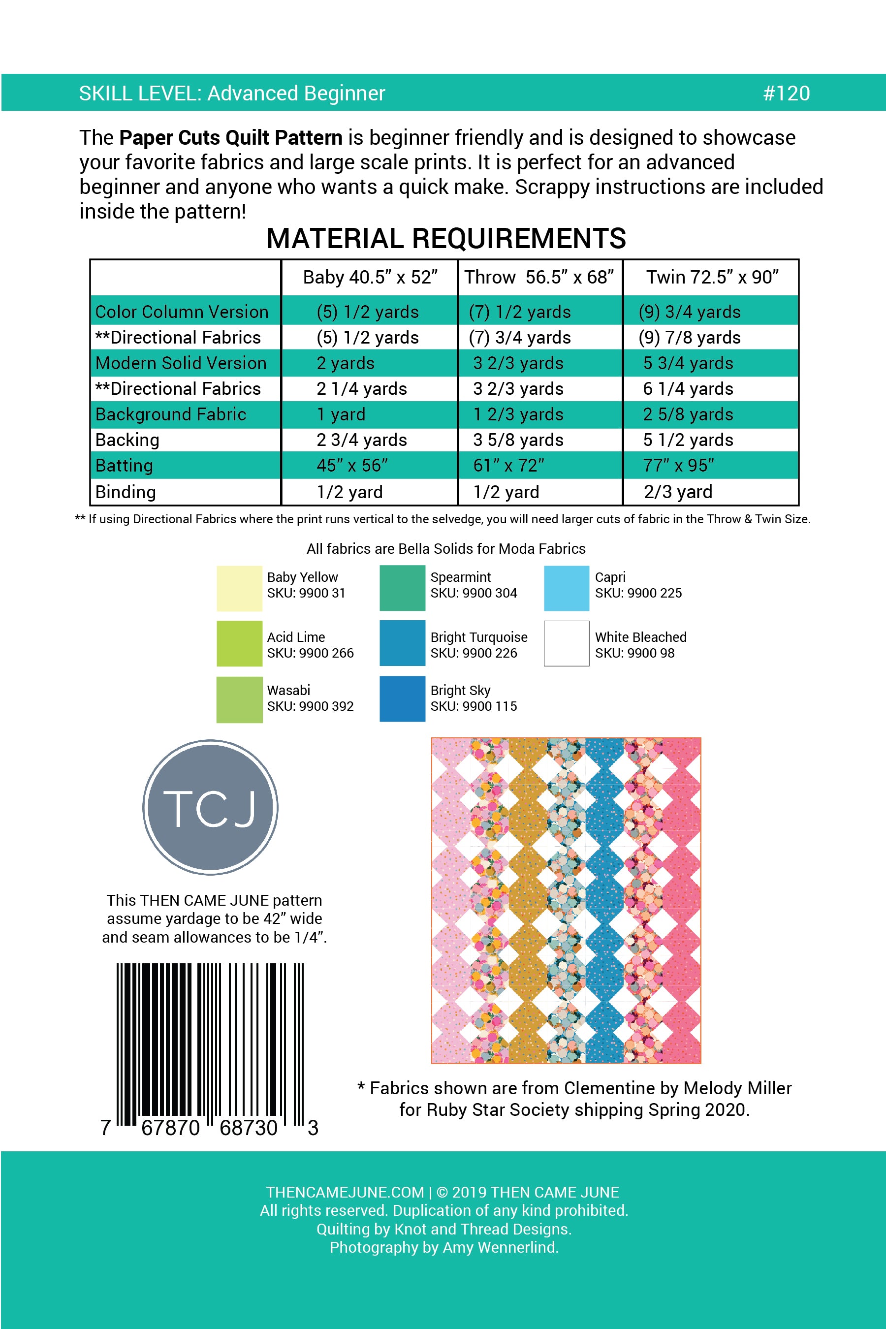 Paper Cuts Quilt Pattern by Then Came June