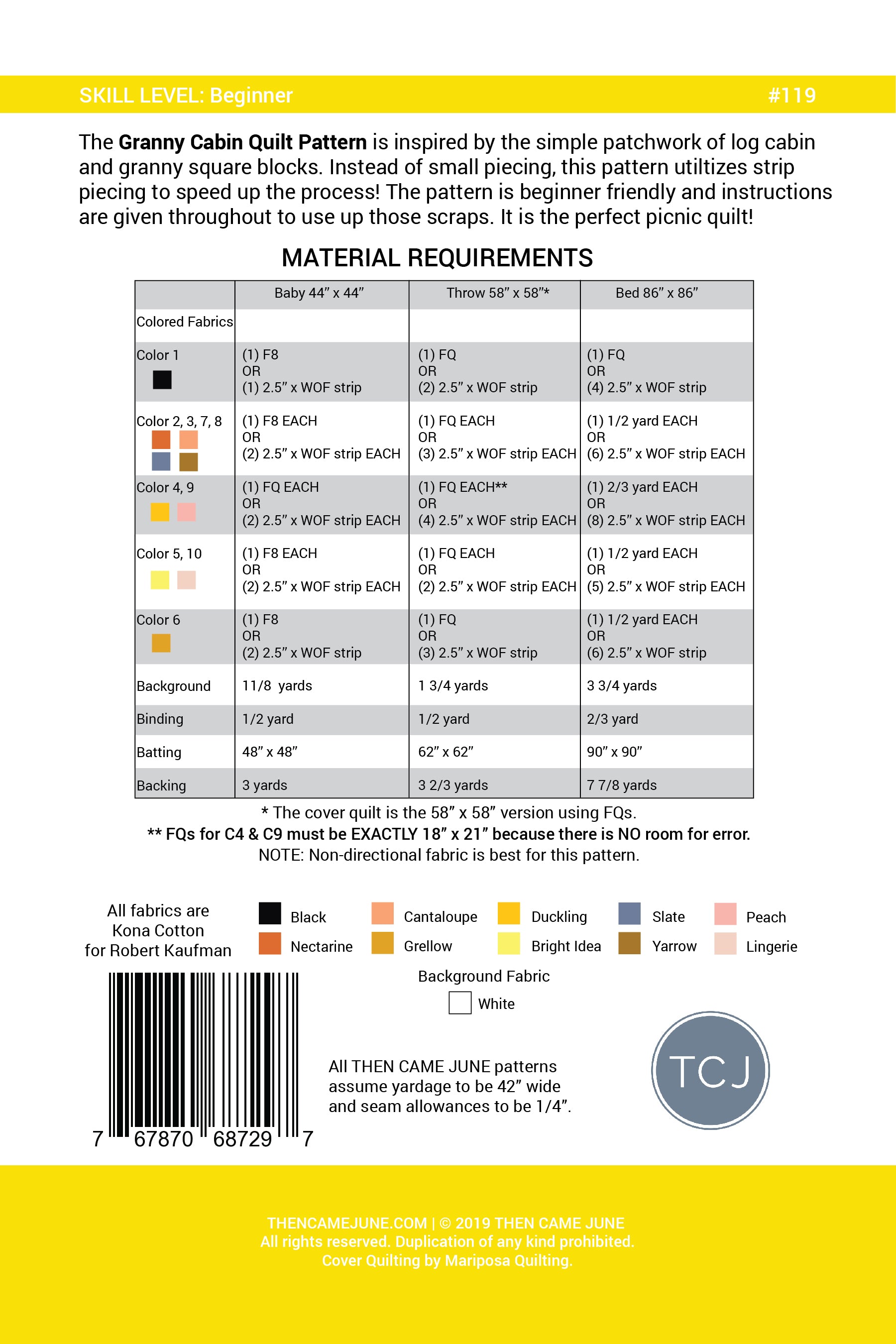 Granny Cabin Quilt Pattern by Then Came June