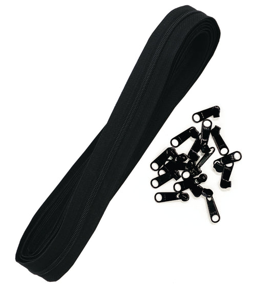 Zippers By The Yard - Black