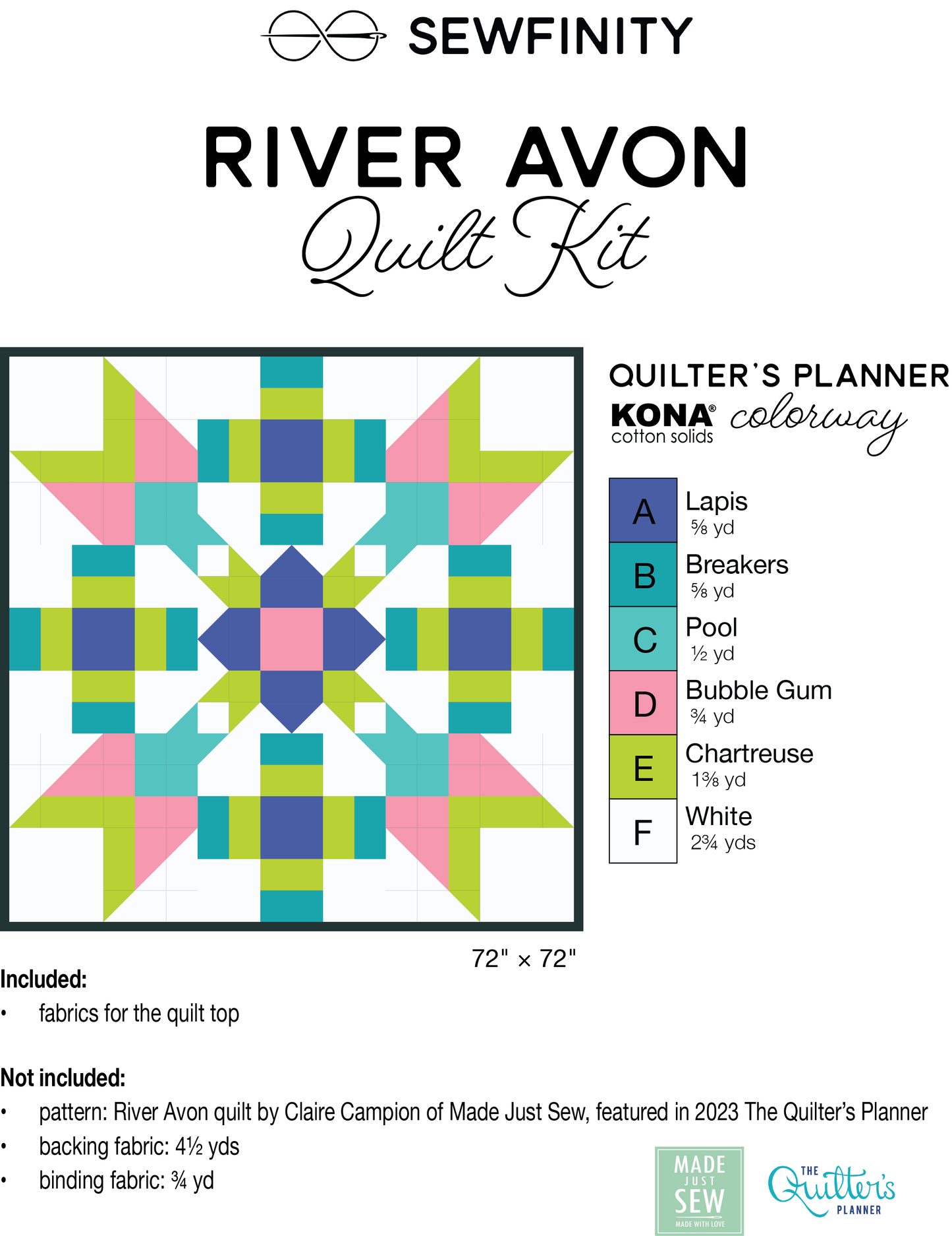 River Avon Quilt Kit - Quilters Planner