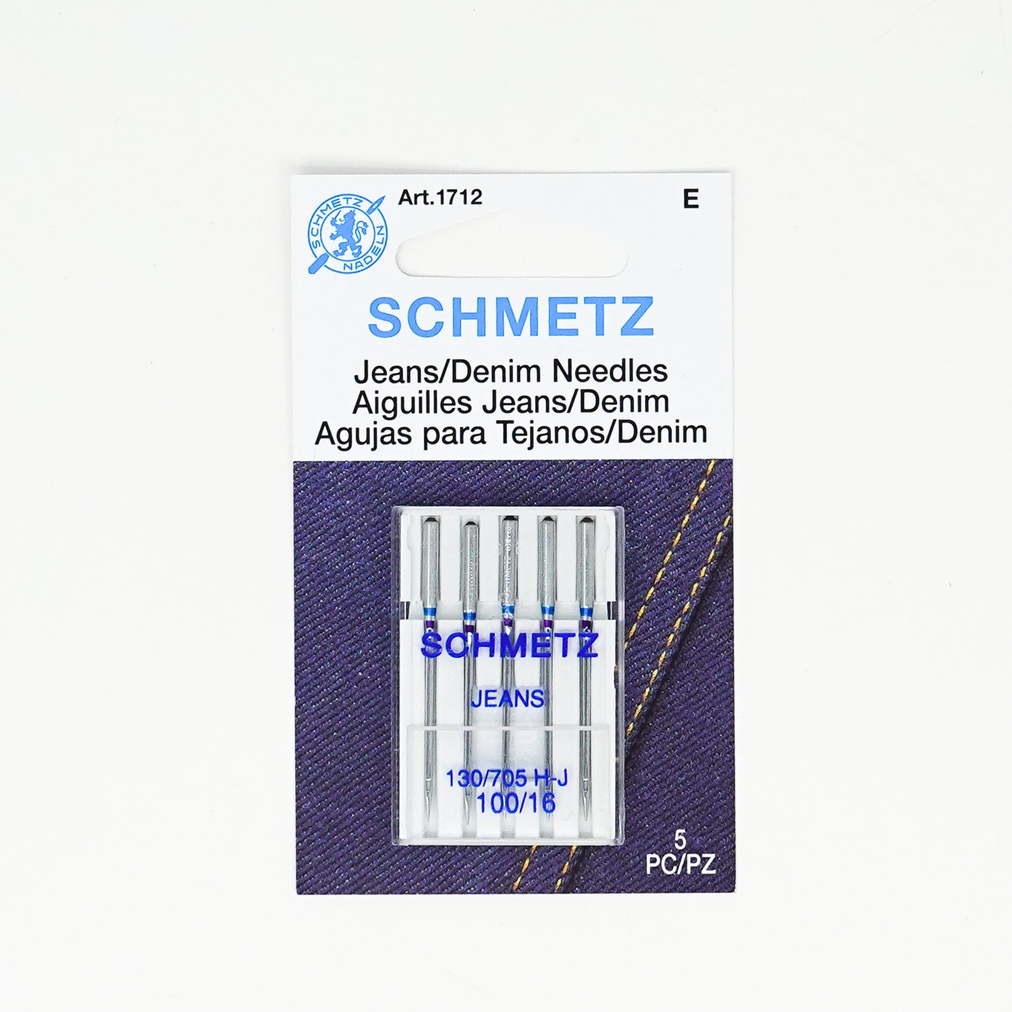 Schmetz Sewing Machine Needles - Denim - 16/100 - set of 5
