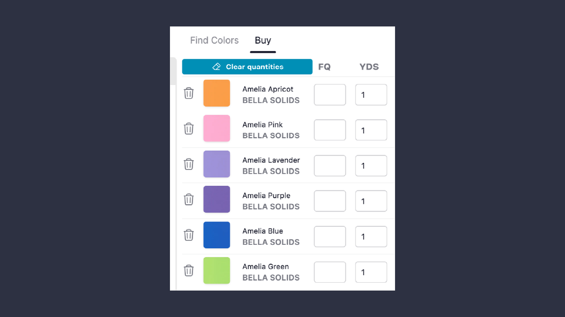 Buy Panel: new Clear quantities button