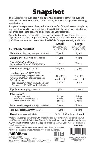 Snapshot Sewing Pattern - ByAnnie