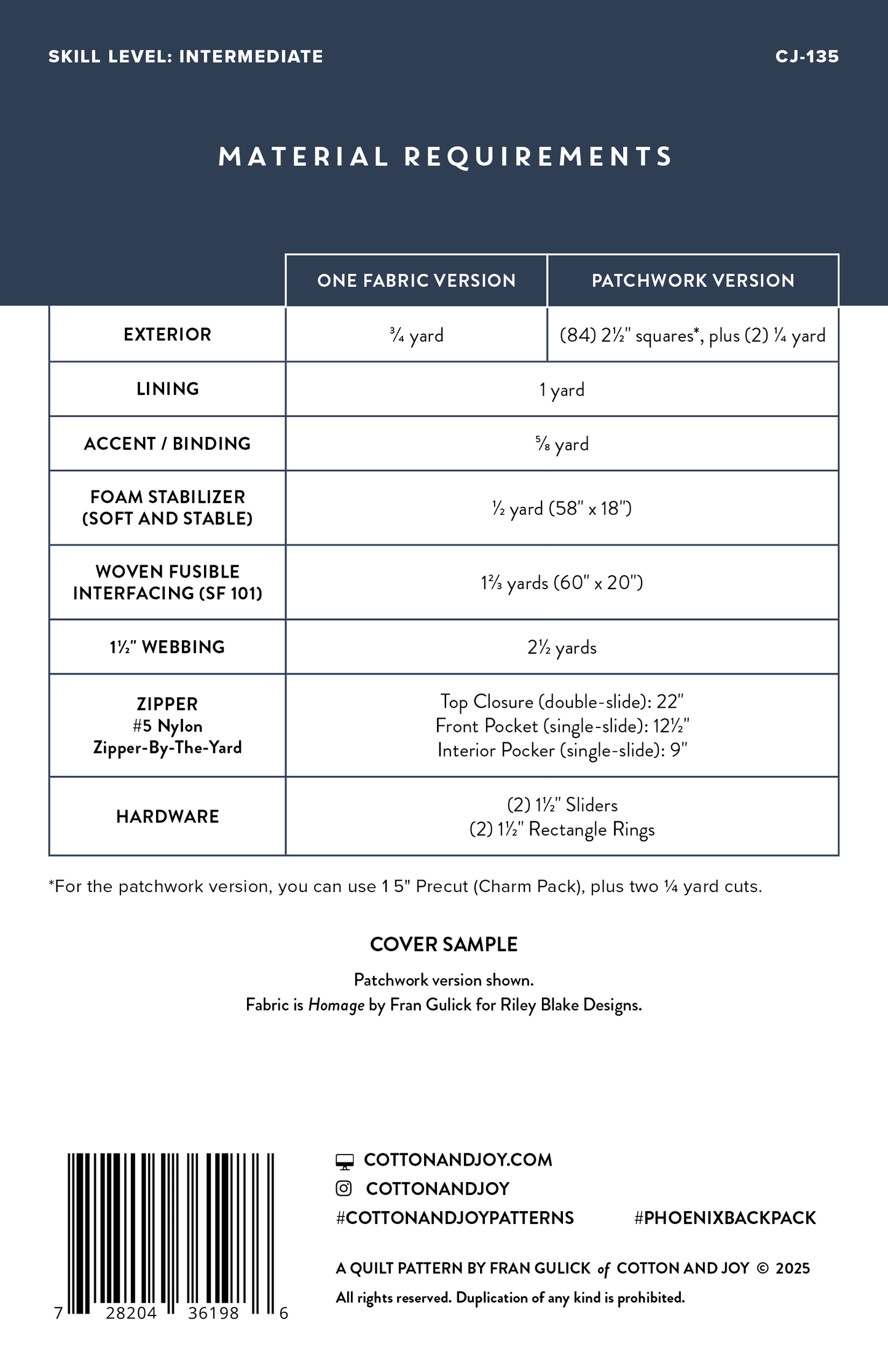 Phoenix Backpack Sewing Pattern by Cotton and Joy - Sewfinity.com