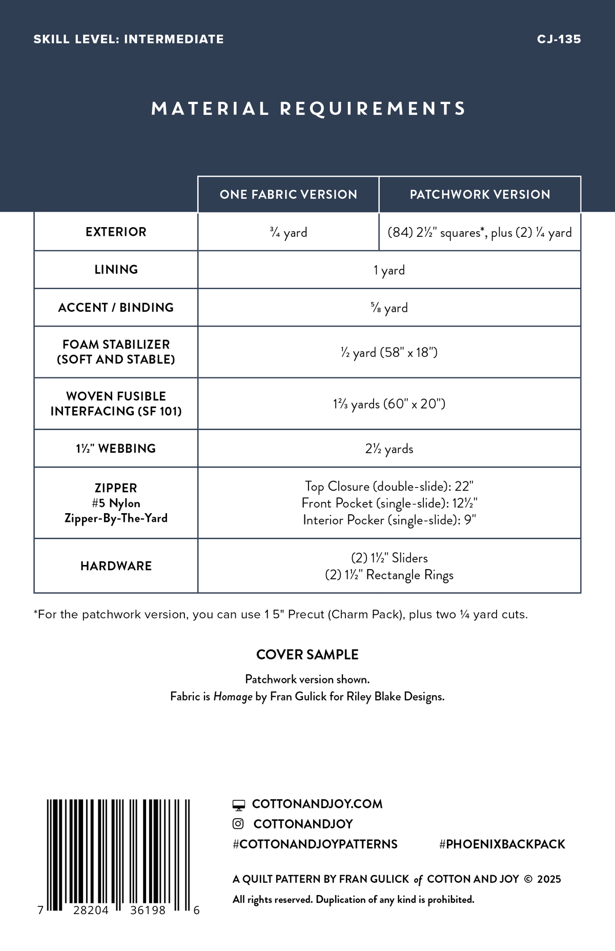 Phoenix Backpack Sewing Pattern by Cotton and Joy - Sewfinity.com