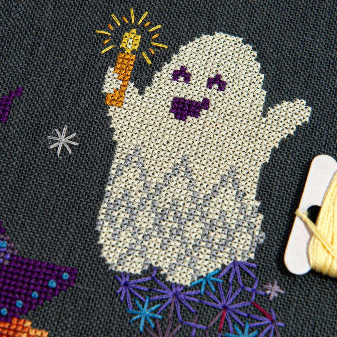 Spook-tacular Party Cross Stitch Pattern by Counting Puddles - Sewfinity.com