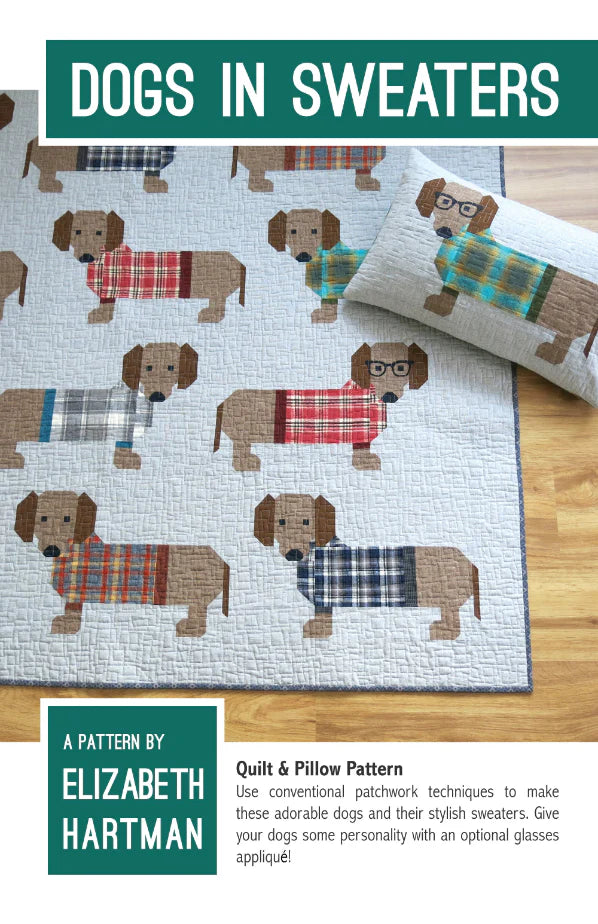 Dogs in Sweaters Quilt Pattern by Elizabeth Hartman - Sewfinity.com