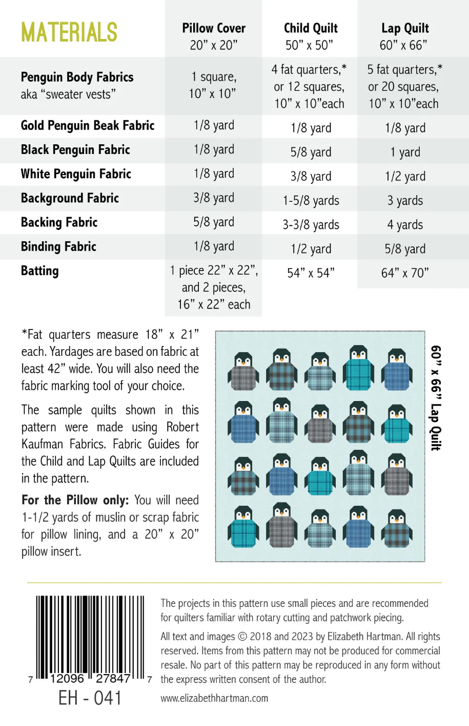 Penguin Party Quilt Pattern by Elizabeth Hartman - Sewfinity.com