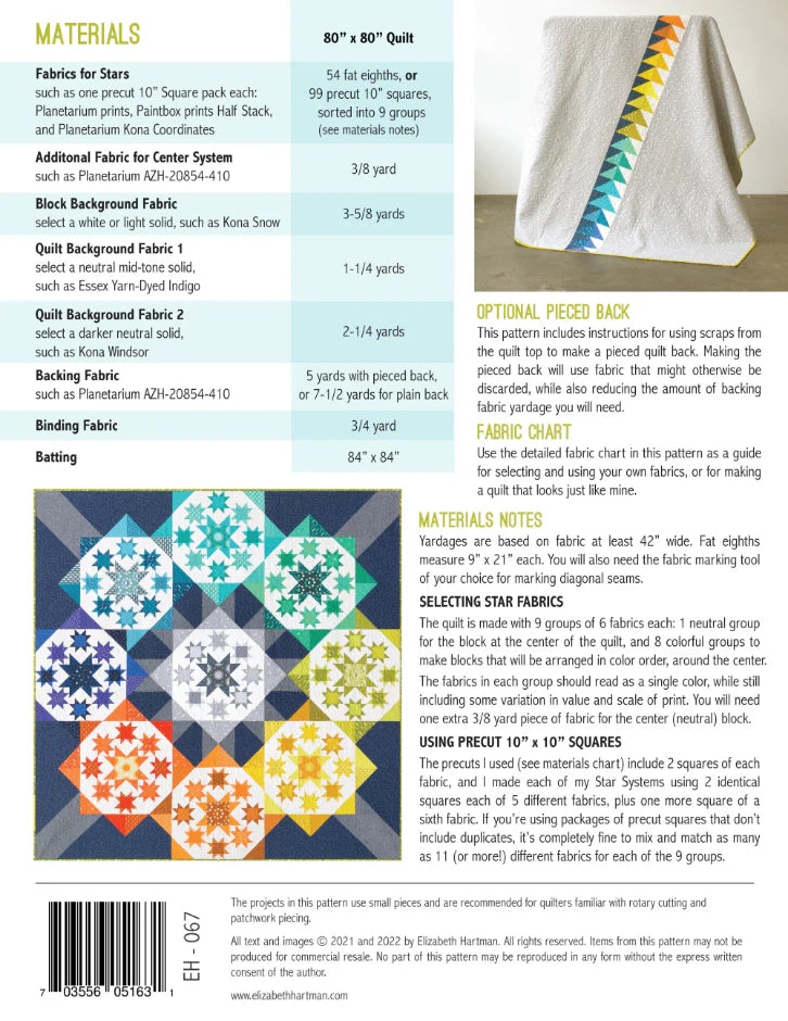 Star Systems Quilt Pattern by Elizabeth Hartman - Sewfinity.com