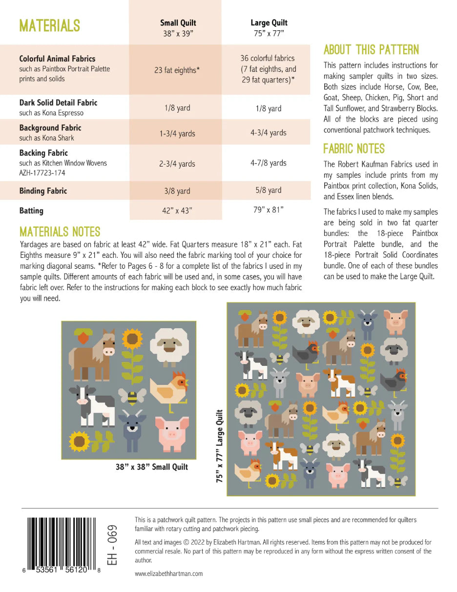Fab Farm Quilt Pattern by Elizabeth Hartman - Sewfinity.com