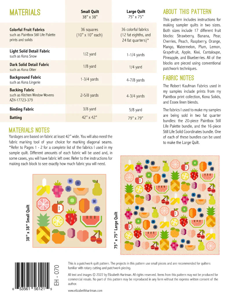 The Produce Section Quilt Pattern by Elizabeth Hartman - Sewfinity.com
