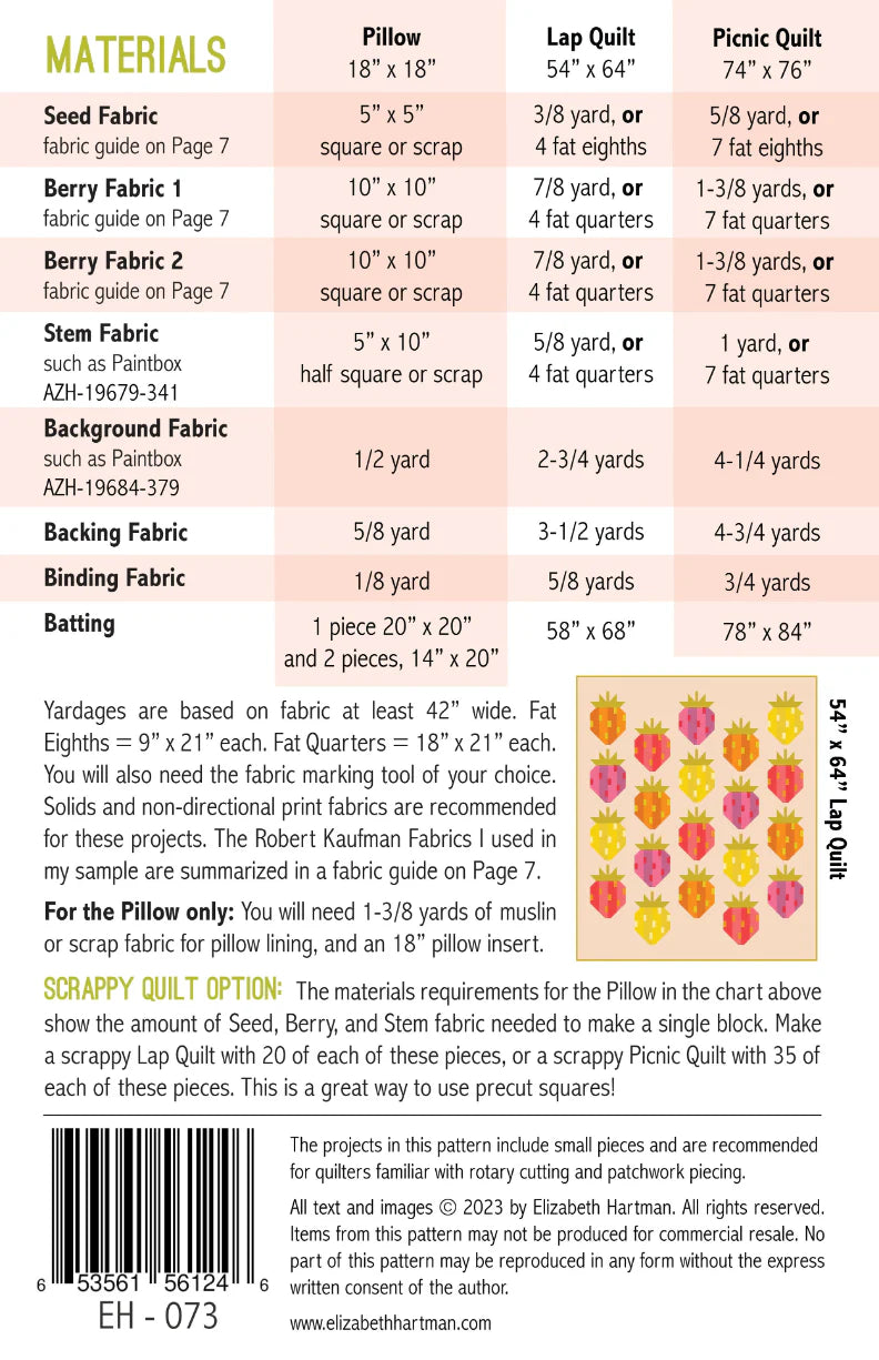Berry Season Quilt Pattern by Elizabeth Hartman - Sewfinity.com