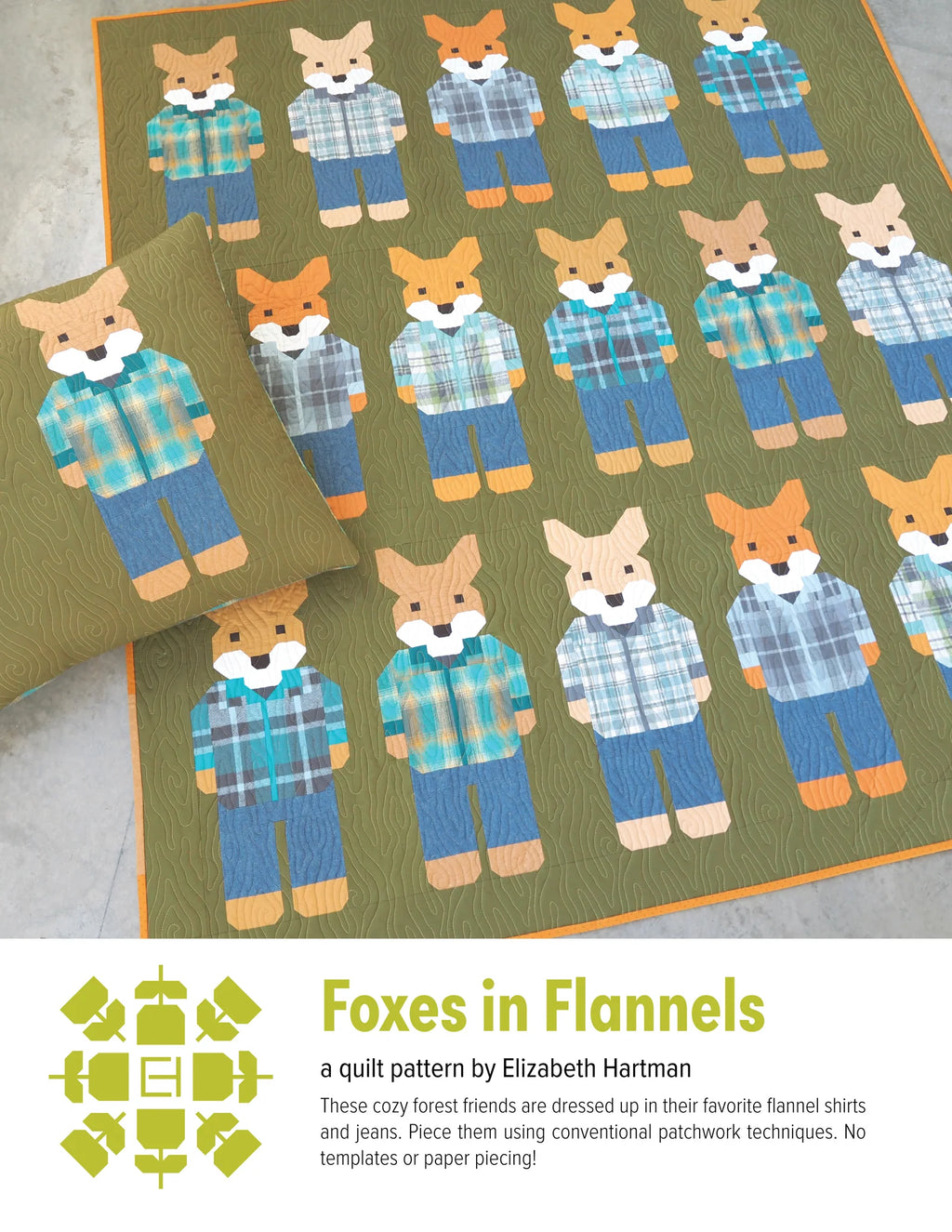 Foxes in Flannels Quilt Pattern by Elizabeth Hartman - Sewfinity.com