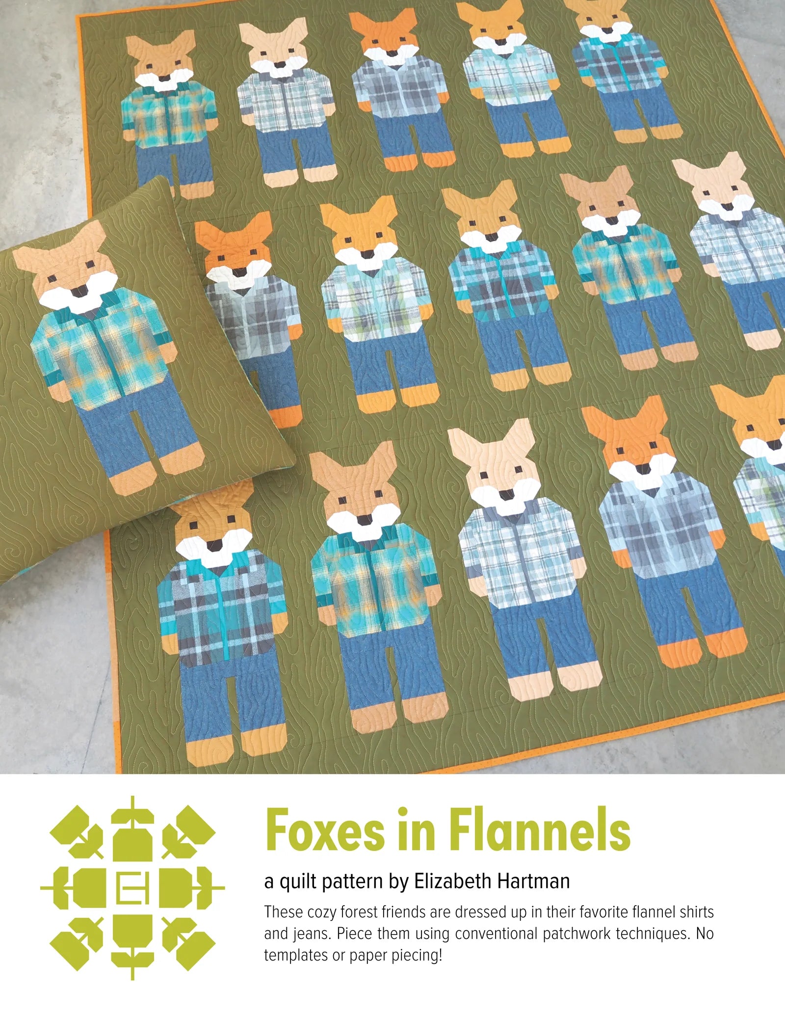 Foxes in Flannels Quilt Pattern by Elizabeth Hartman - Sewfinity.com