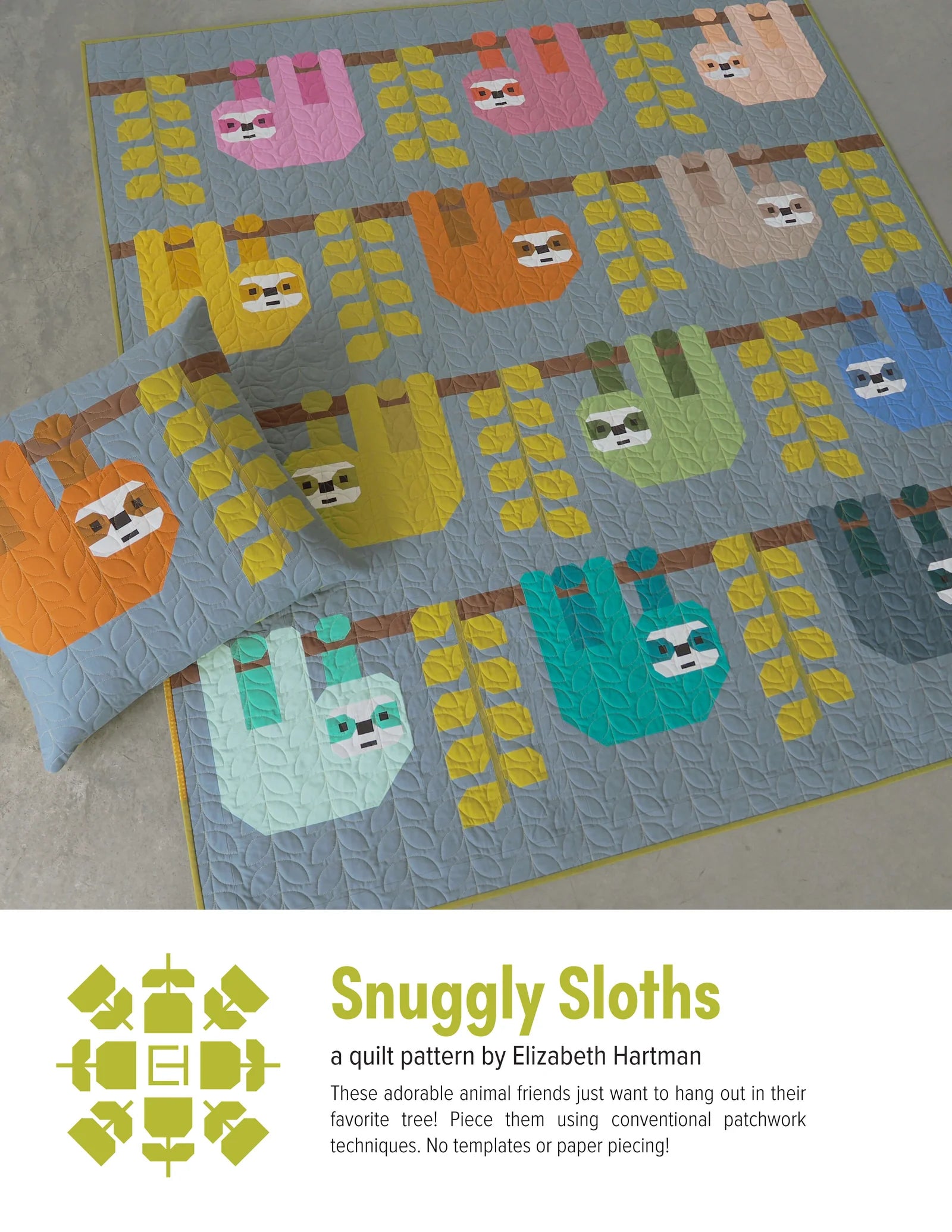 Snuggly Sloths Quilt Pattern by Elizabeth Hartman - Sewfinity.com