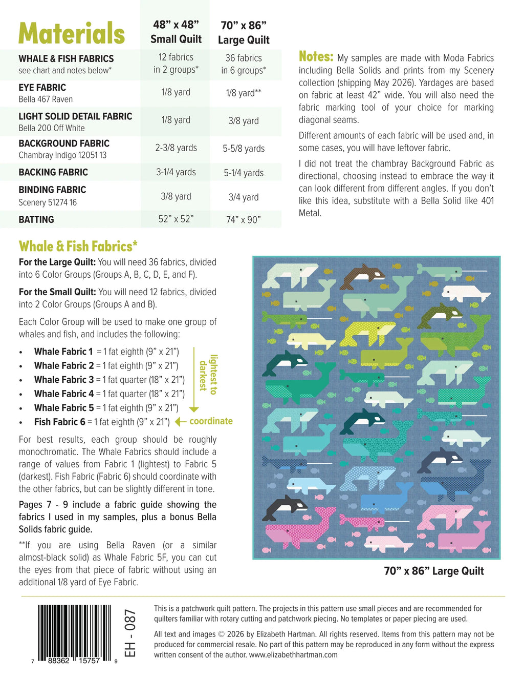 Whale Watching Quilt Pattern by Elizabeth Hartman - Sewfinity.com
