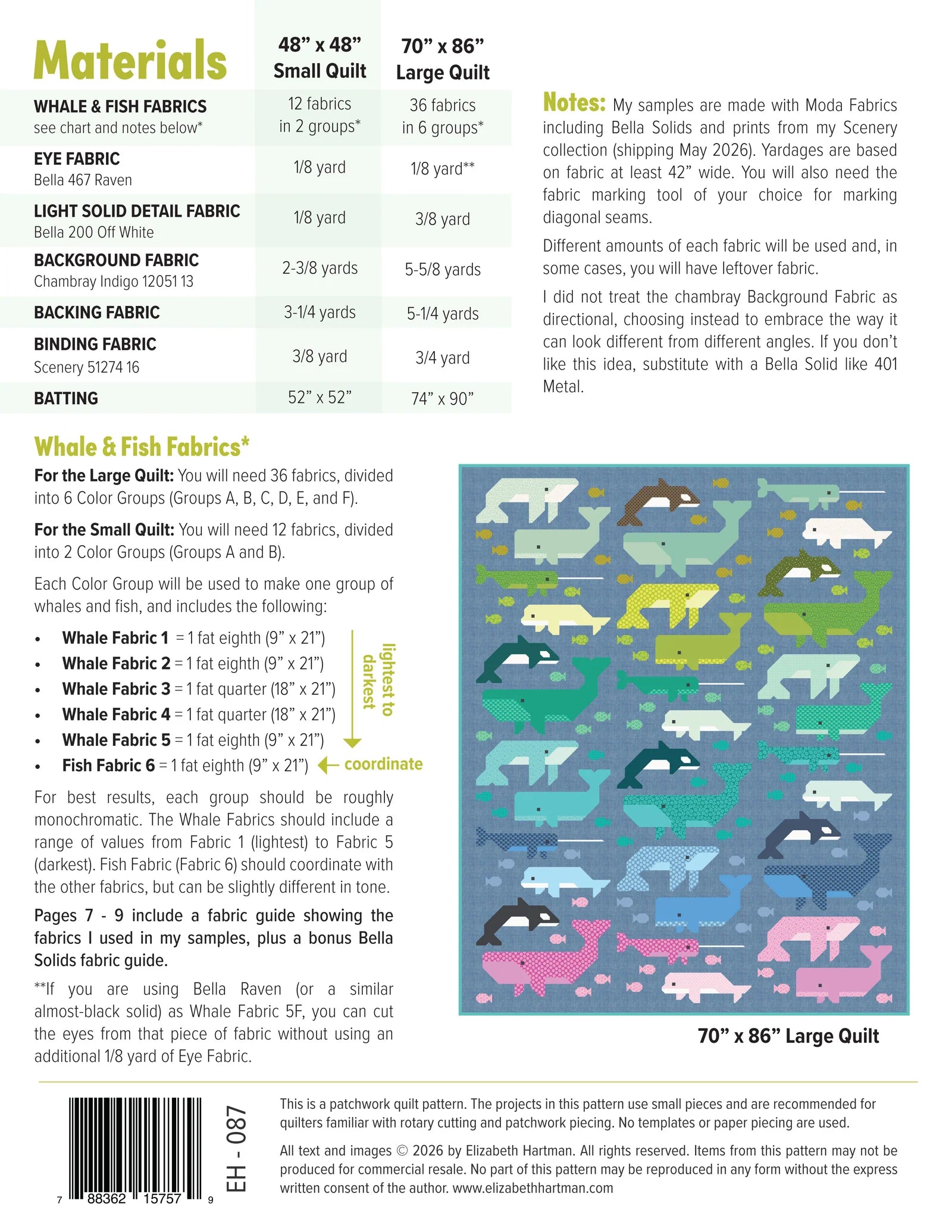 Whale Watching Quilt Pattern by Elizabeth Hartman - Sewfinity.com
