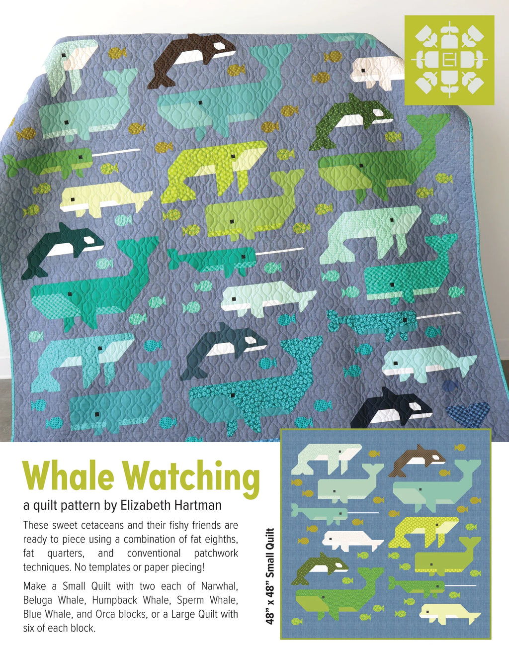 Whale Watching Quilt Pattern by Elizabeth Hartman - Sewfinity.com