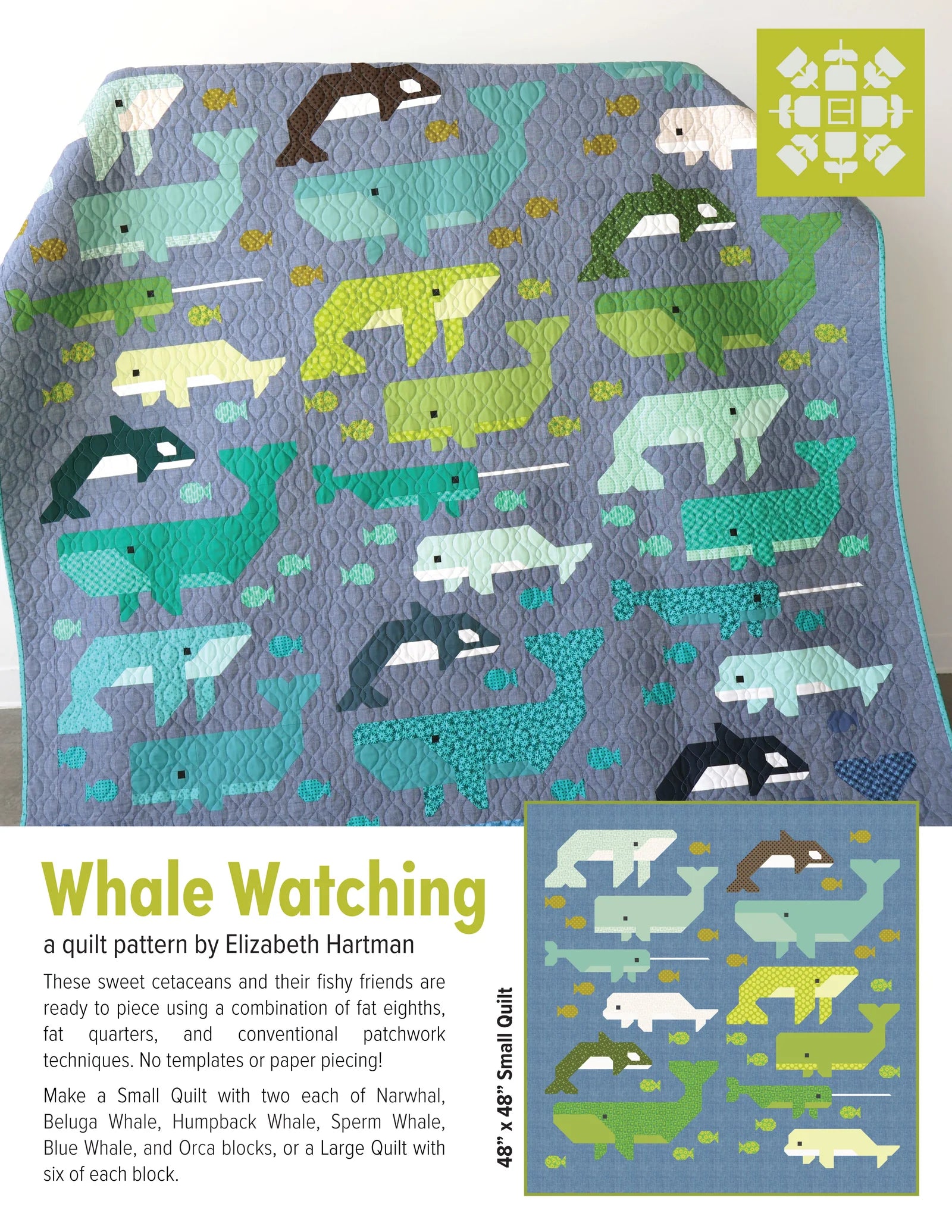 Whale Watching Quilt Pattern by Elizabeth Hartman - Sewfinity.com