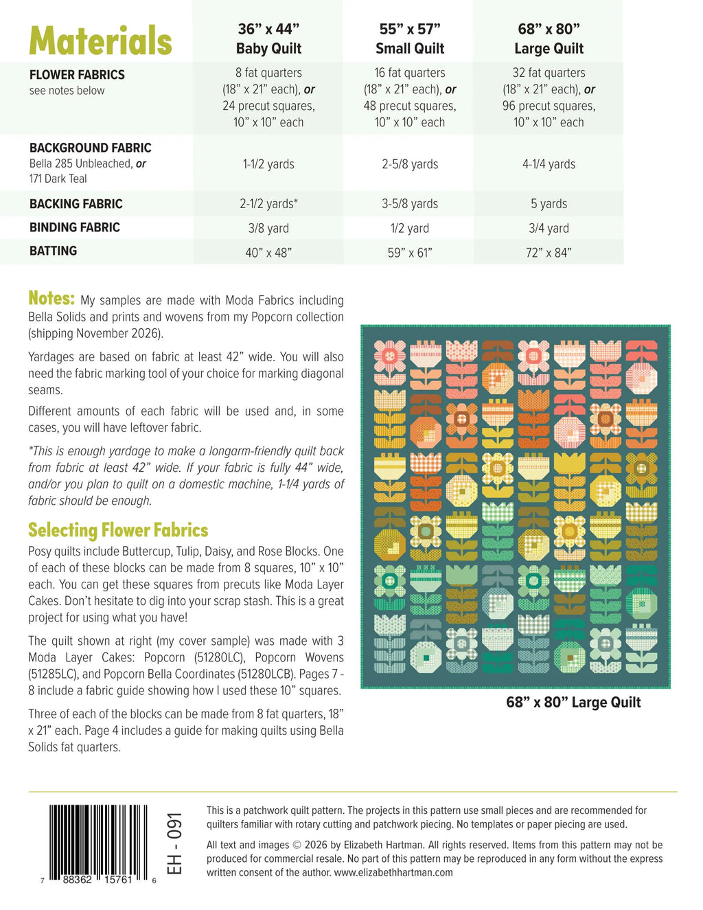 Posy Quilt Pattern by Elizabeth Hartman - Sewfinity.com