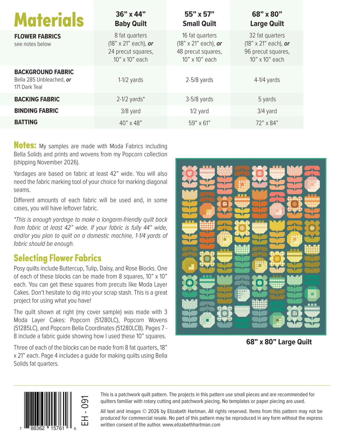 Posy Quilt Pattern by Elizabeth Hartman - Sewfinity.com