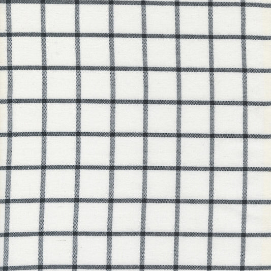 Easy Living Toweling 18 Inch - Grid - Off White and Black