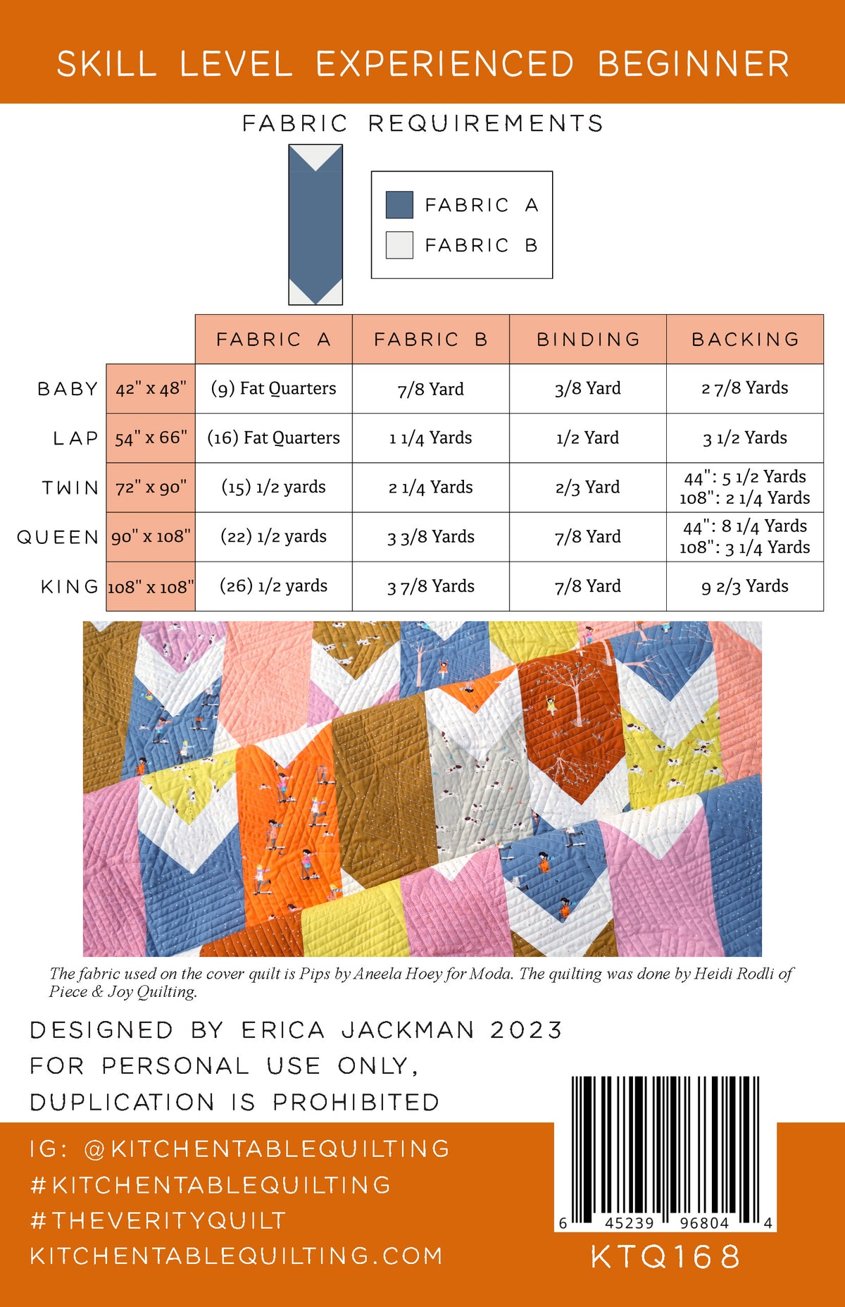The Verity Quilt Pattern by Kitchen Table Quilting