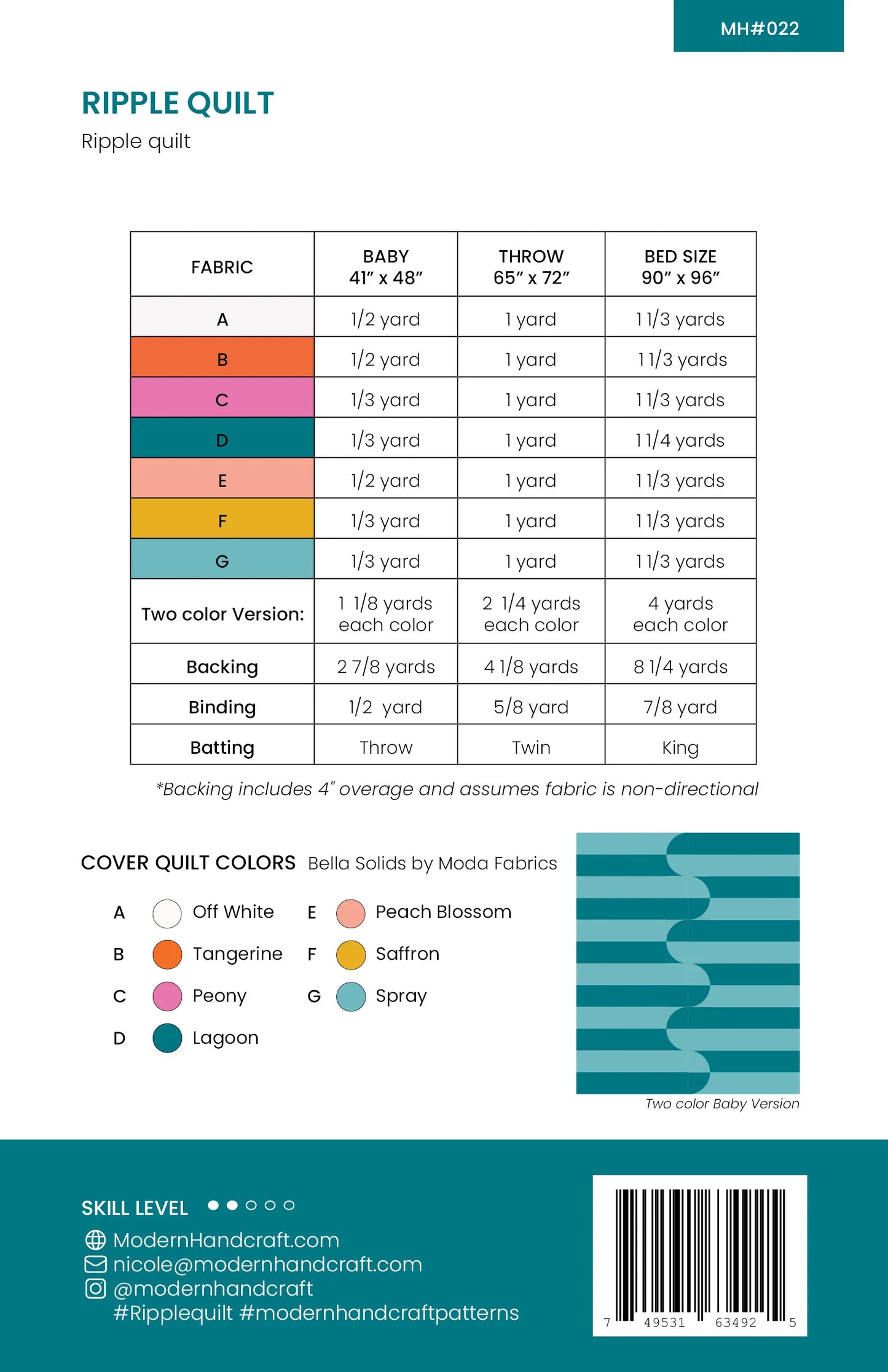 Ripple Quilt Pattern by Modern Handcraft - Sewfinity.com