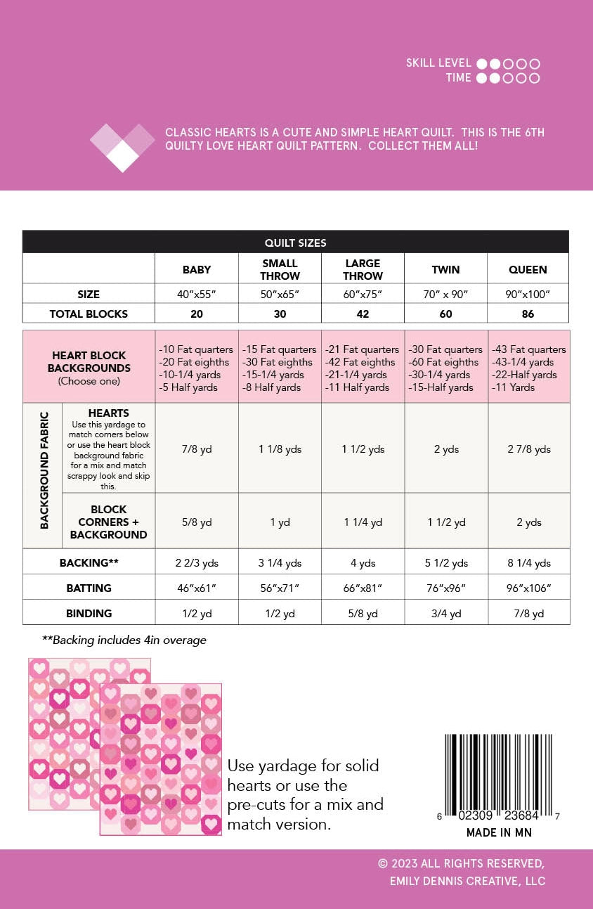 Classic Hearts Quilt Pattern by Quilty Love - Sewfinity.com
