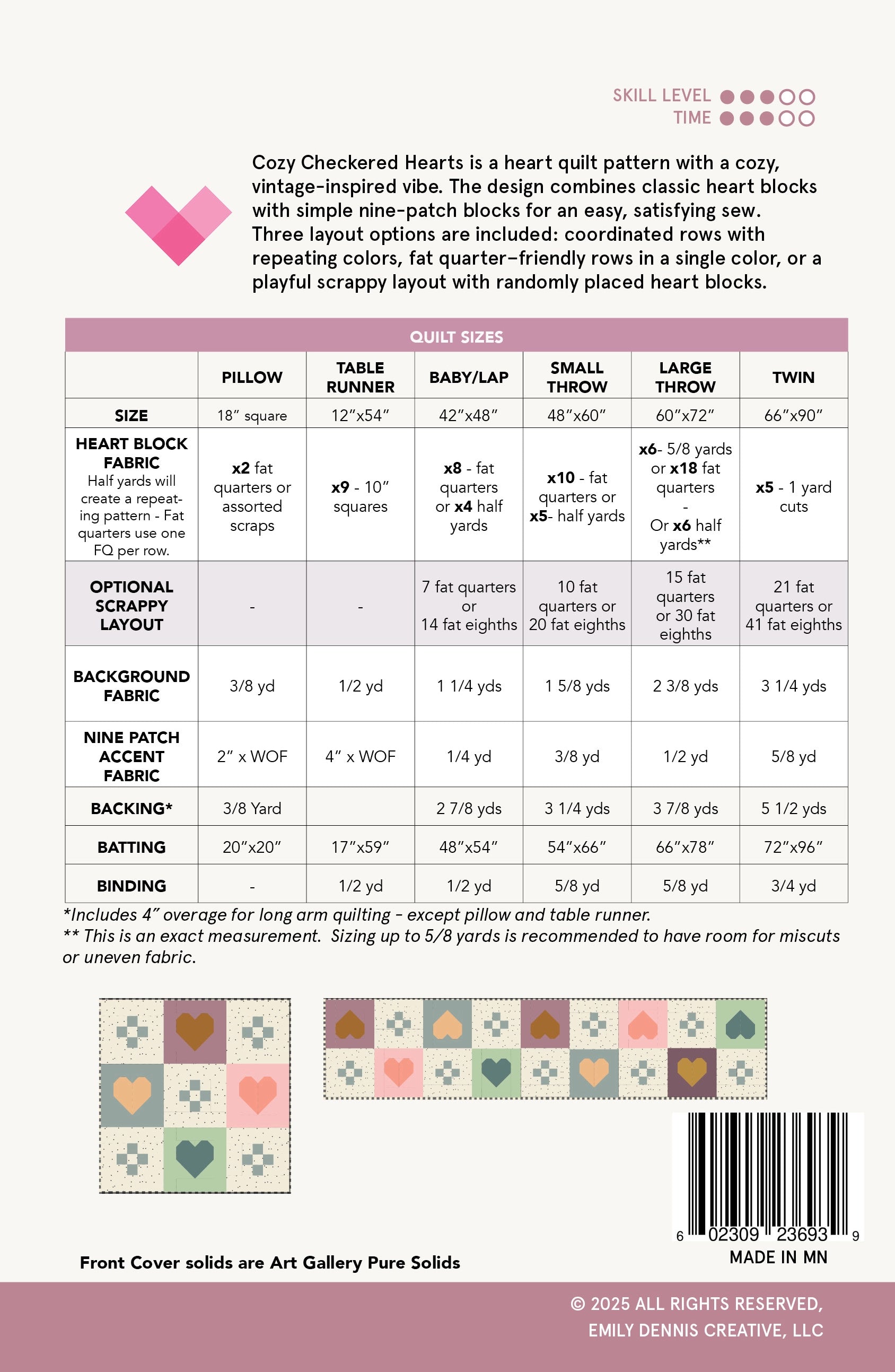 Cozy Checkered Hearts Quilt Pattern by Quilty Love - Sewfinity.com