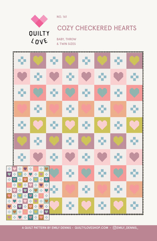 Cozy Checkered Hearts Quilt Pattern by Quilty Love - Sewfinity.com