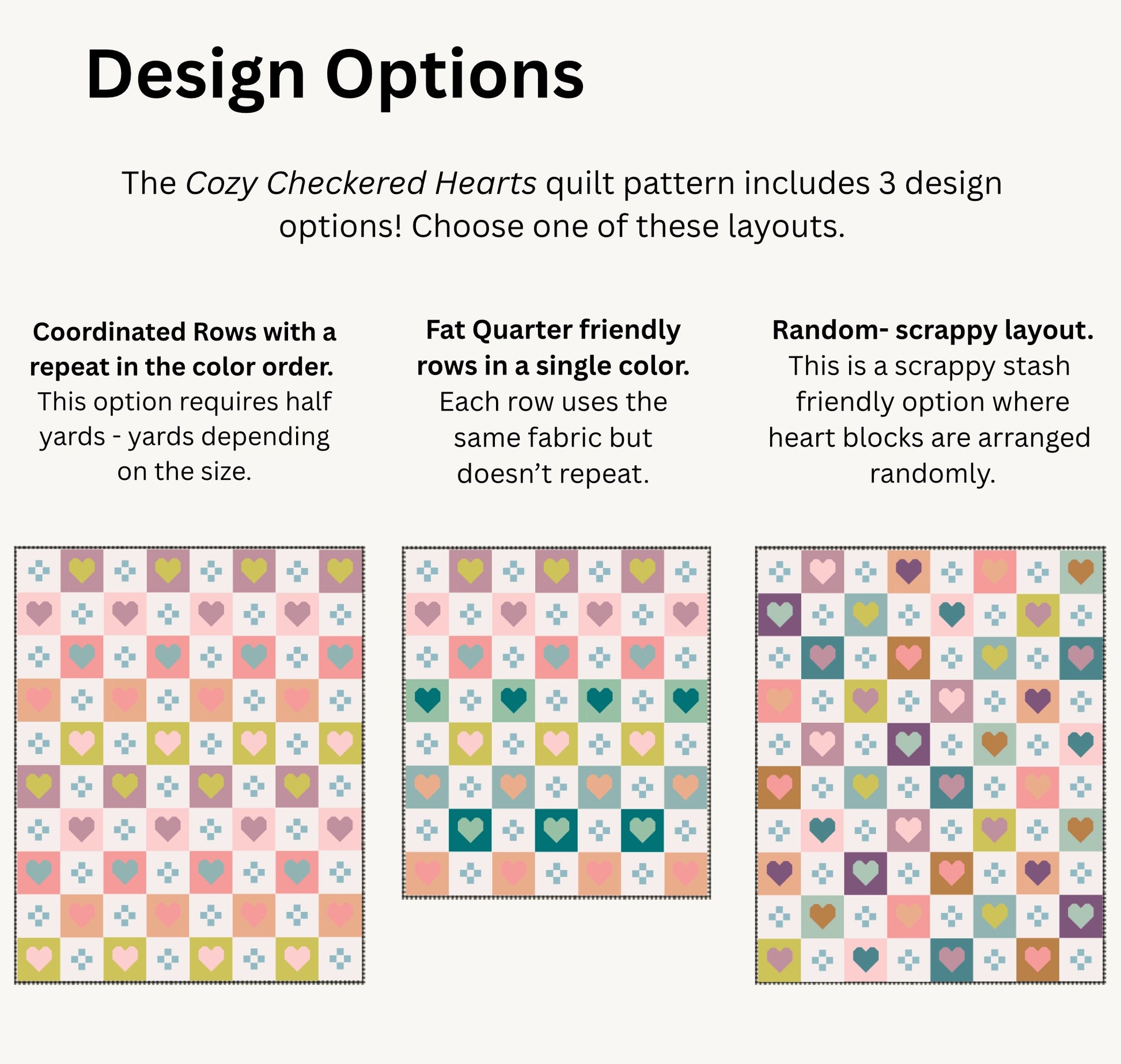 Cozy Checkered Hearts Quilt Pattern by Quilty Love - Sewfinity.com