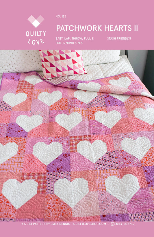 Patchwork Hearts II Quilt Pattern by Quilty Love - Sewfinity.com