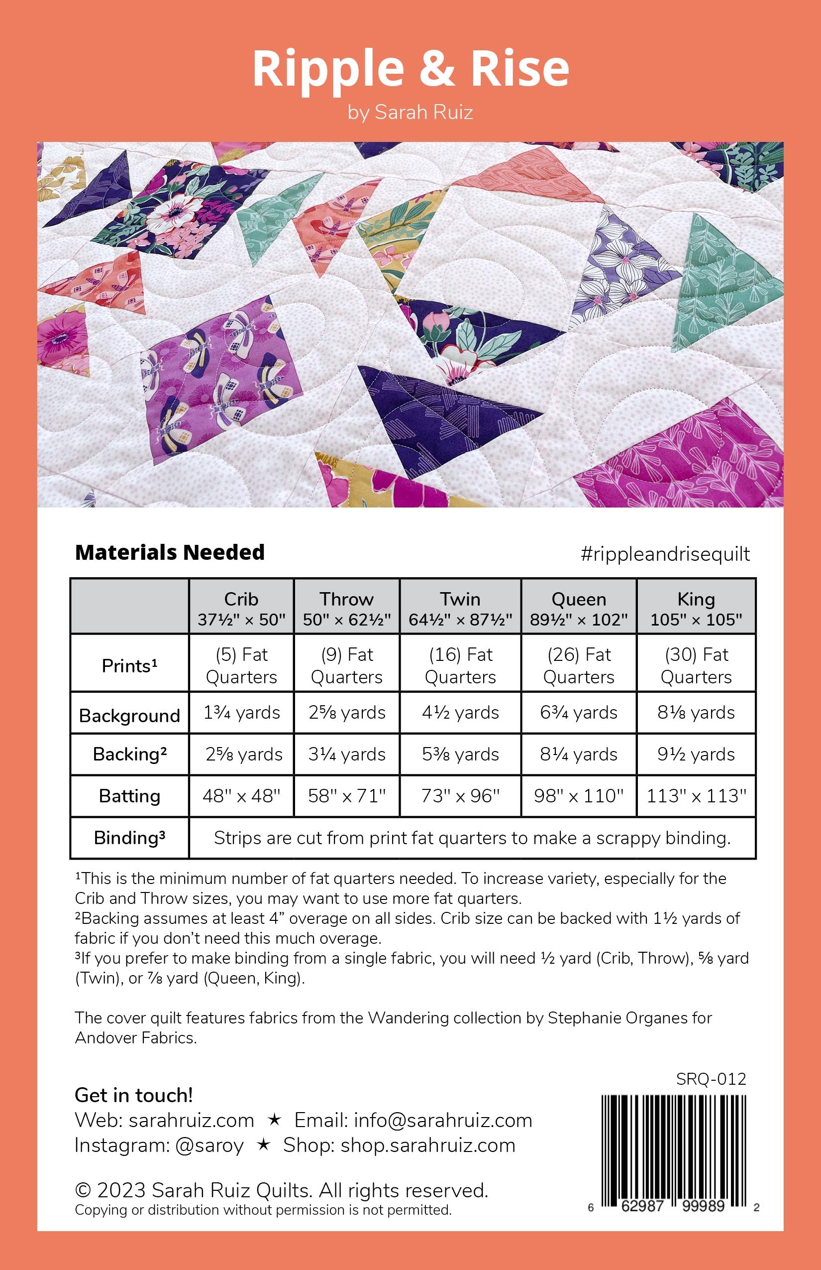 Ripple and Rise Quilt Pattern by Sarah Ruiz Quilts