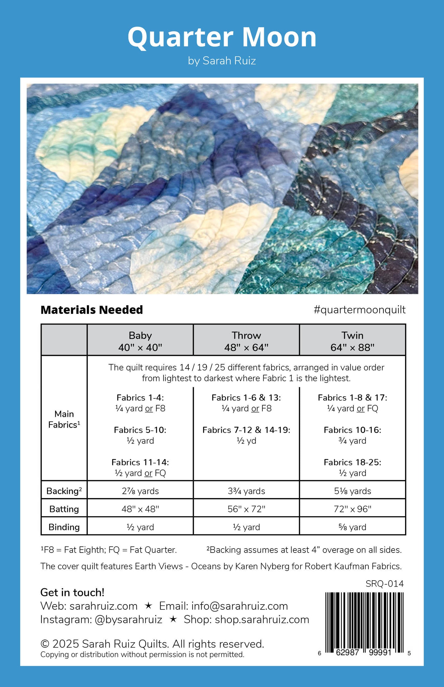 Quarter Moon Quilt Pattern by Sarah Ruiz Quilts - Sewfinity.com